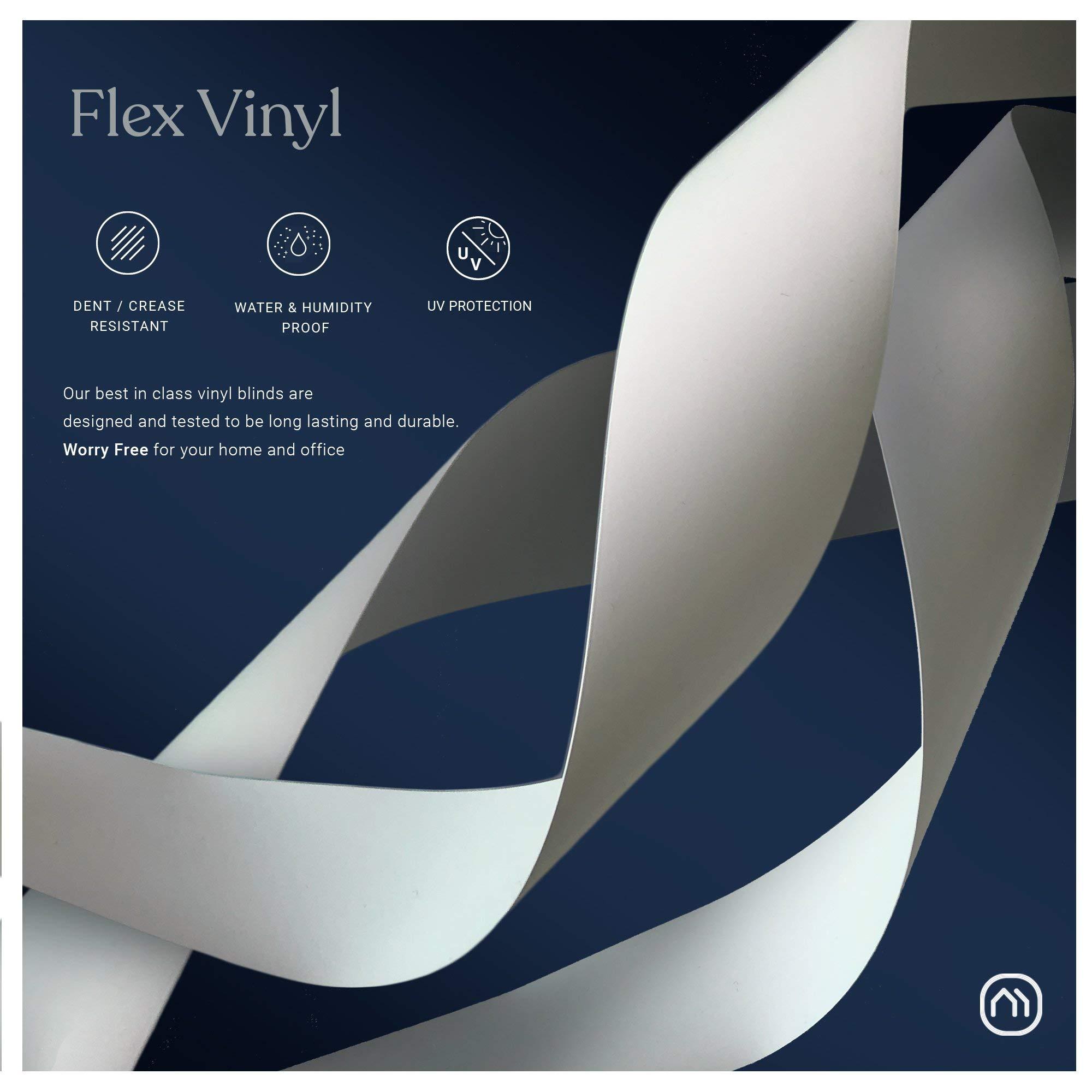 Mood MOOD 1" Aluminum Mini Blinds | 31 inch Blinds for Windows | 1" Cordless Aluminum Window Treatment | Premium White (Aluminum) | 31 Width x 72 Height