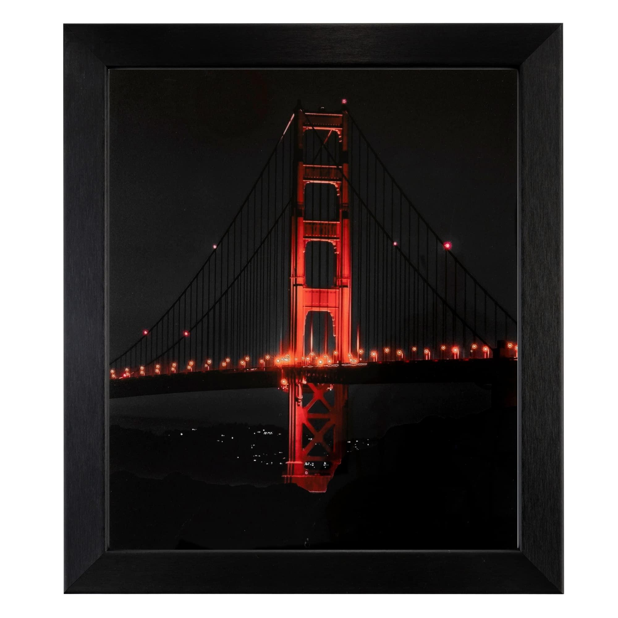 ArtToFrames ArtToFrames 17x25 Inch Black Picture Frame, This 1.25 Inch Custom MDF Poster Frame is Black Steel - Comes with Economy Acrylic and Corrugated Backing (2WOMBW26-469-17x25)