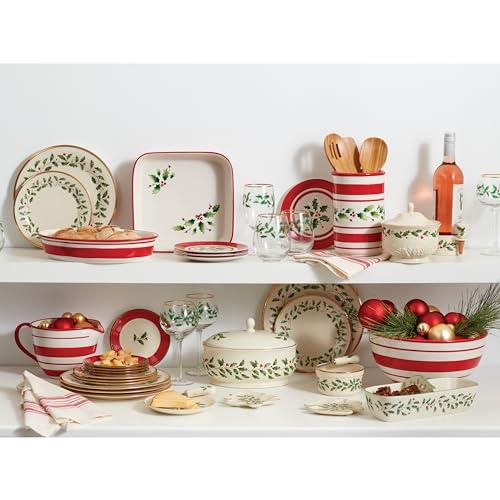 Lenox Lenox 6122048 Holiday 12-Piece-Plate-&-Mug Set, Christmas Dinnerware, Hosting