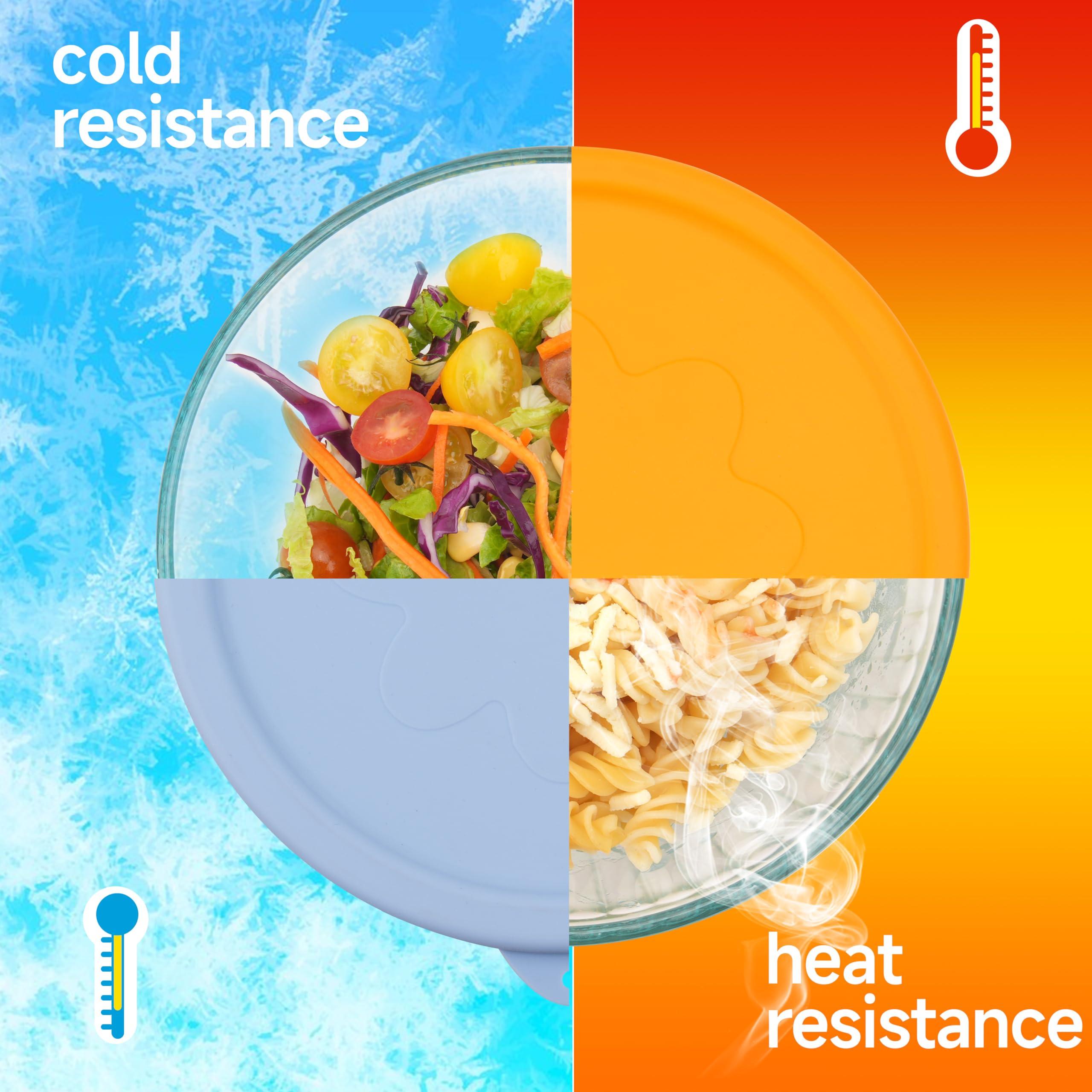 Purekra 1 Pack Silicone Replacement Lids Only Fit for Pyrex 7404-S 4.5 Quart Sculpted Clear & Sculpted Tinted Glass Mixing Bowls, Extra Large Size Silicone Covers, Dishwasher & Microwave Safe