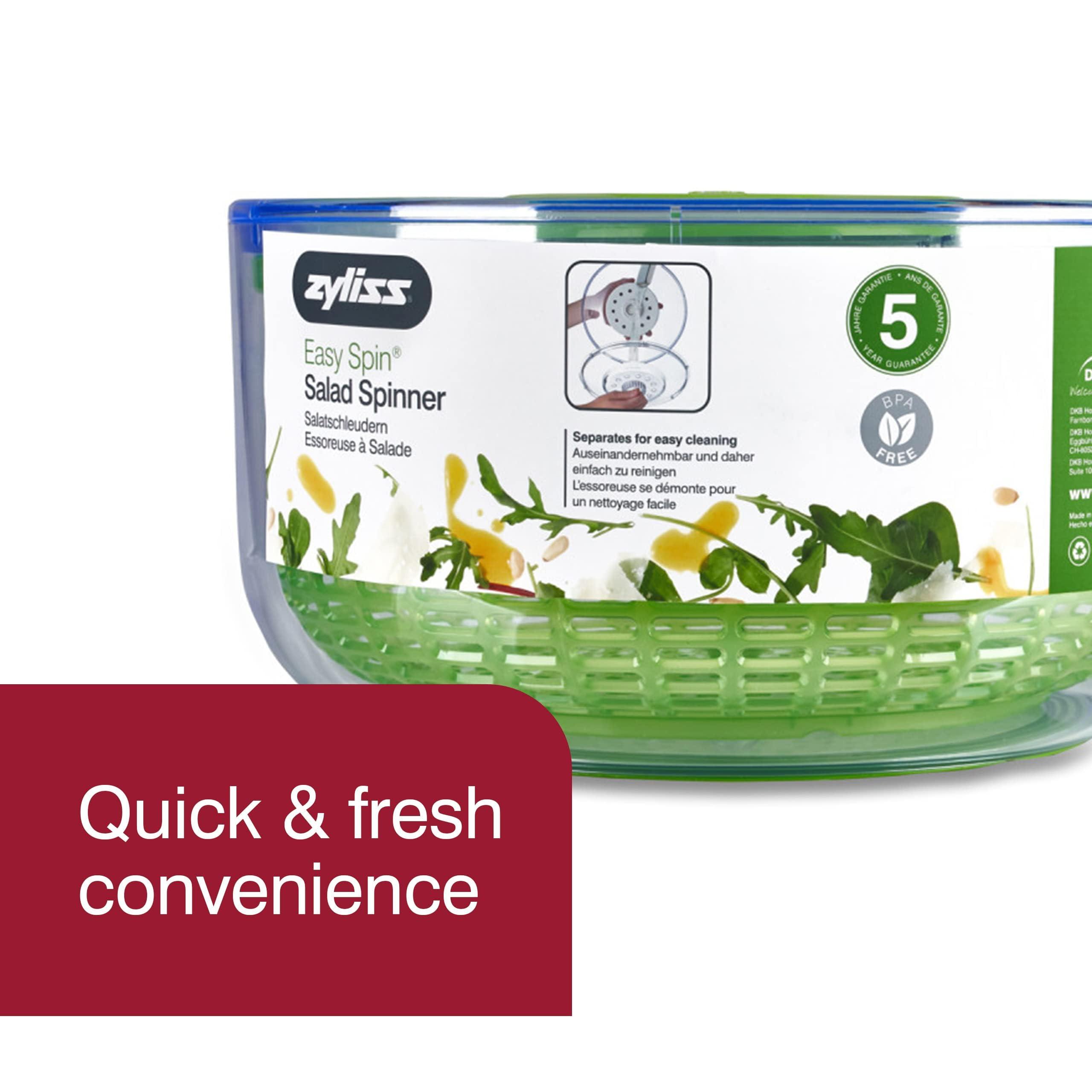 Zyliss ZYLISS Easy Spin Salad Spinner, Large, Green, BPA Free
