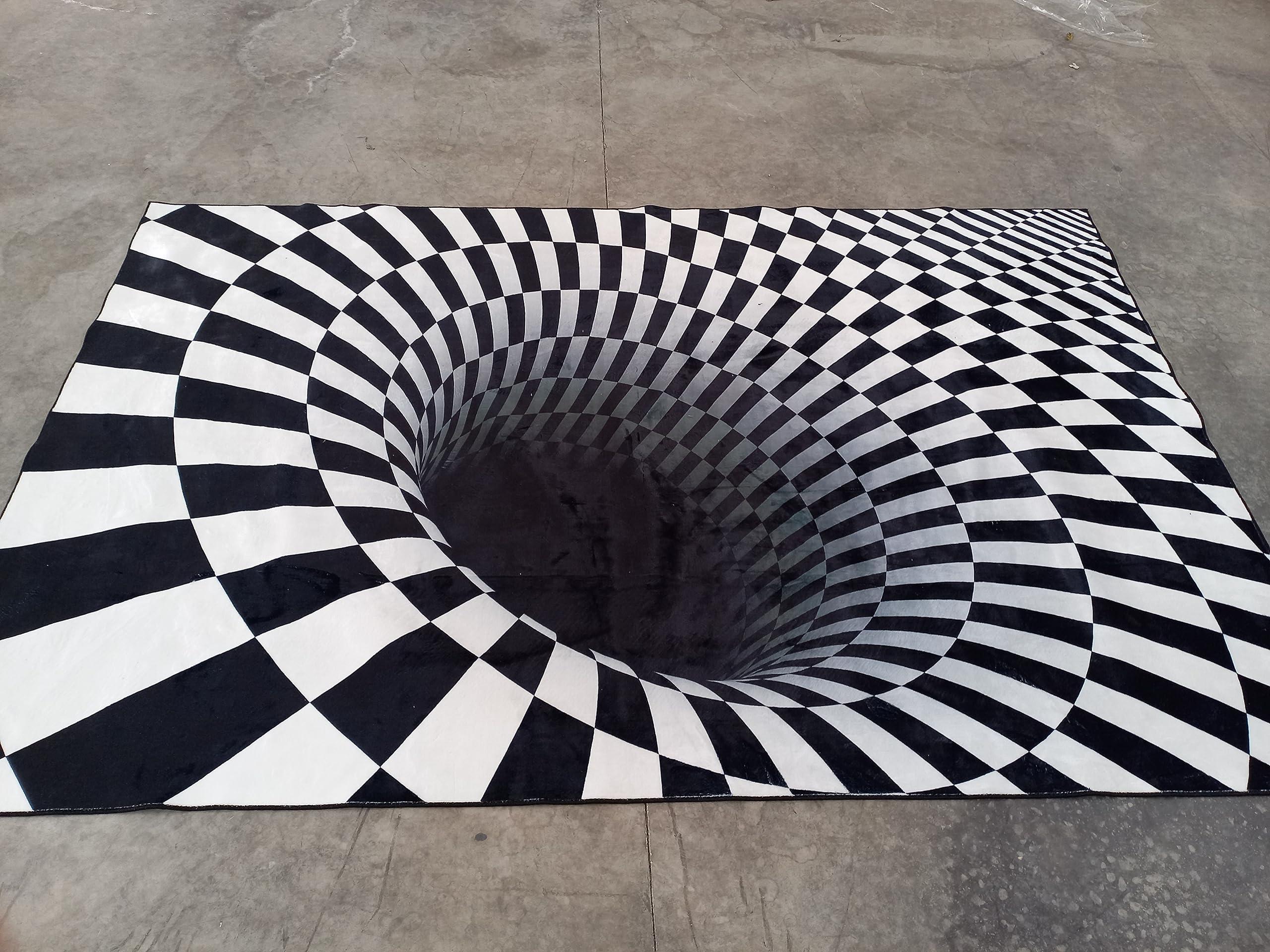 HomeLoft Basics Illusion Rug, Vortex Rug, 3D Rug, Optical Illusion Rug, Optical Illusion,Rectangular Illusion Rug, Vortex Illusion Carpet, Illusion Carpet,3D Rugs D164 (70x110)=180x280cm