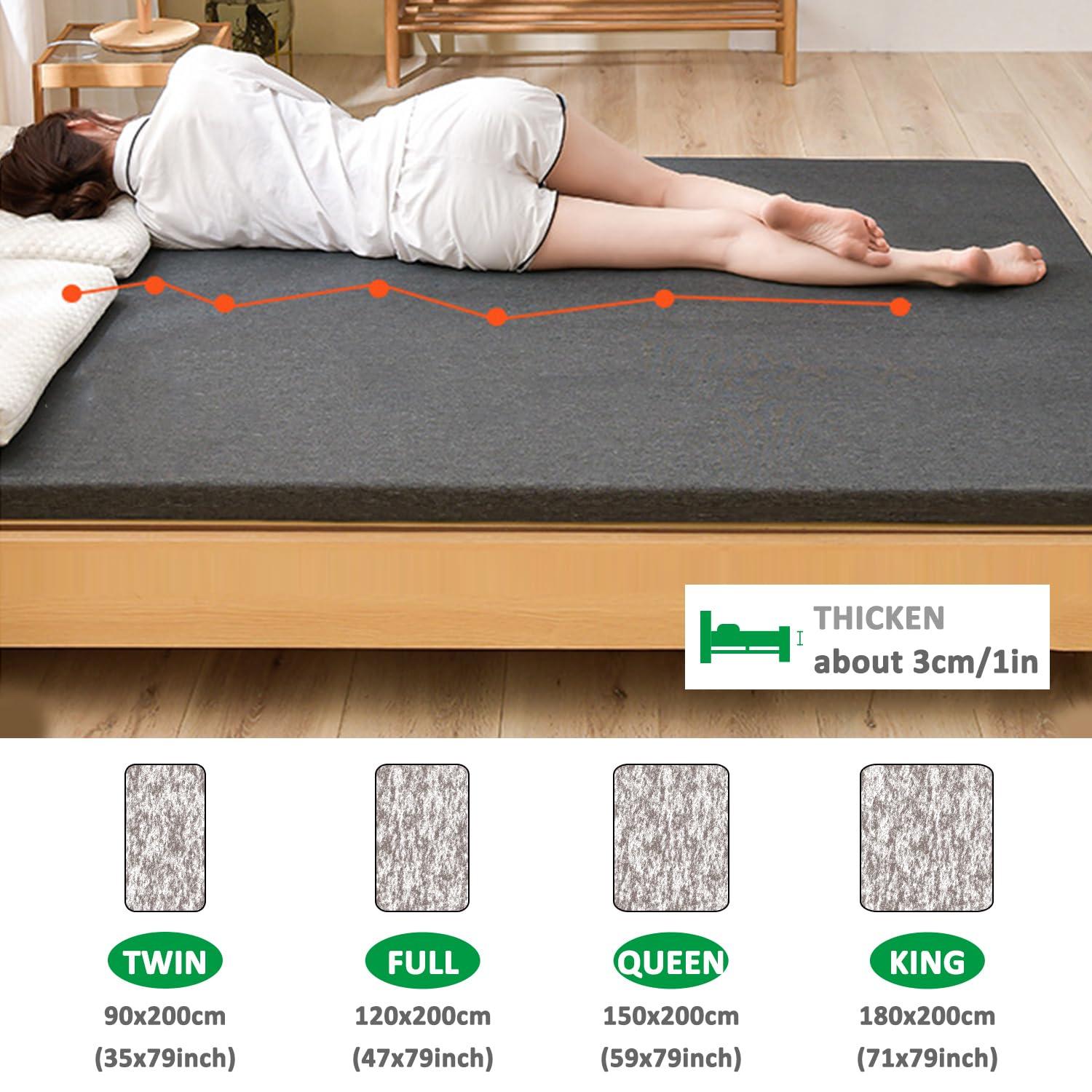 Generic Gel Memory Foam Mattress Topper,Cooling Mattress Pad Topper,Gel Infused Bed Topper with Removable Washable Cover,Memory Foam Mattress Cover,Breathable Futon Topper Pad,Black 3cm,120x190cm