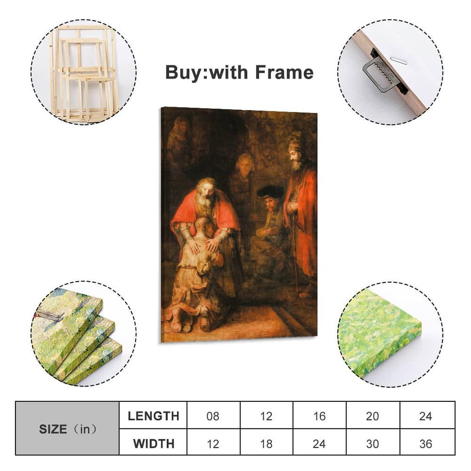 HAATTI The Return of The Prodigal Son By Rembrandt Harmenszoon Van Rijn Giclee Paper Poster Clear Reproduct Print Photo Art Painting Canvas Poster Home Decorative Bedroom Modern Decor Posters Gifts 08x12inch