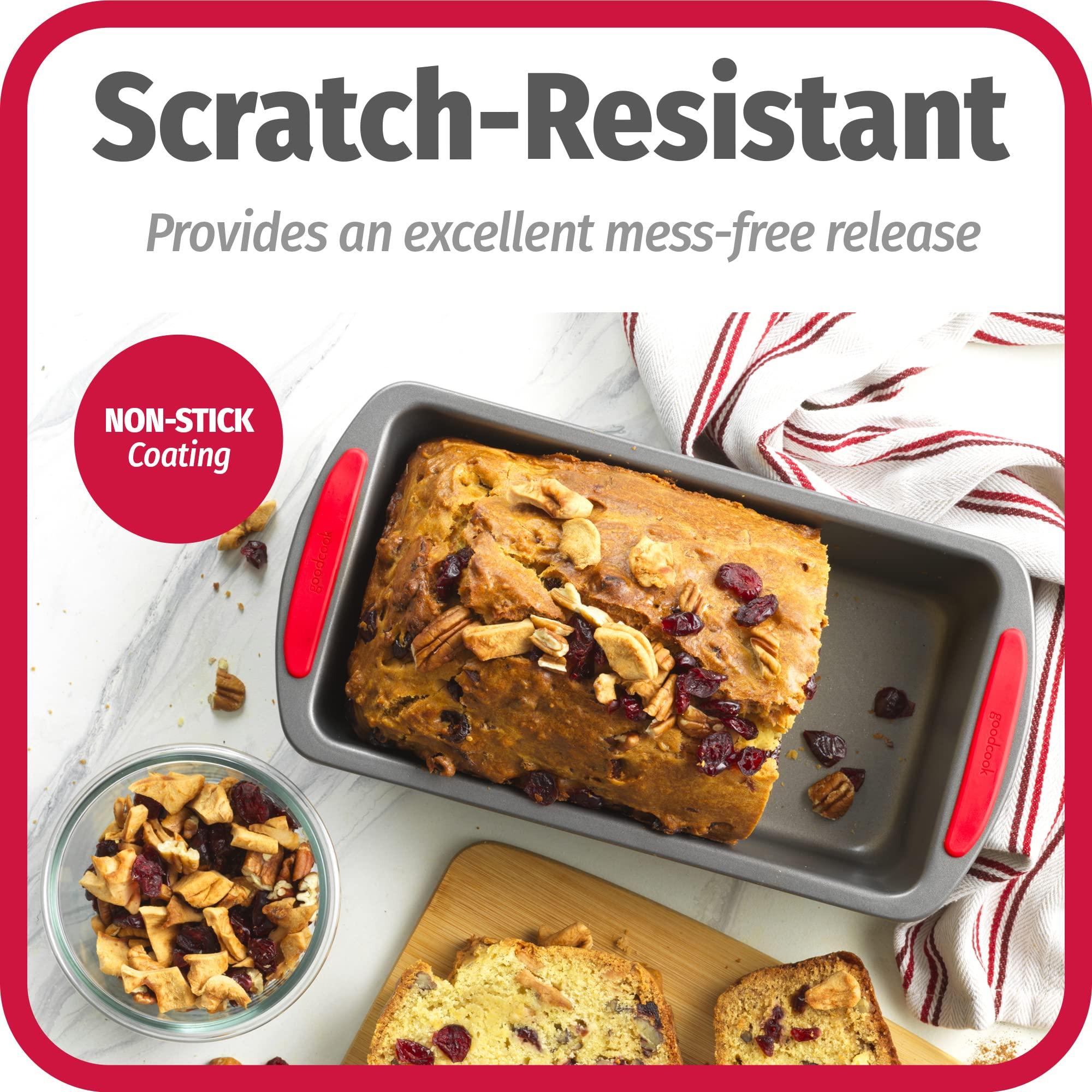 GoodCook GoodCook MegaGrip 9" x 5" Nonstick Steel Bread Loaf Pan with Silicone Grip Handles, Gray