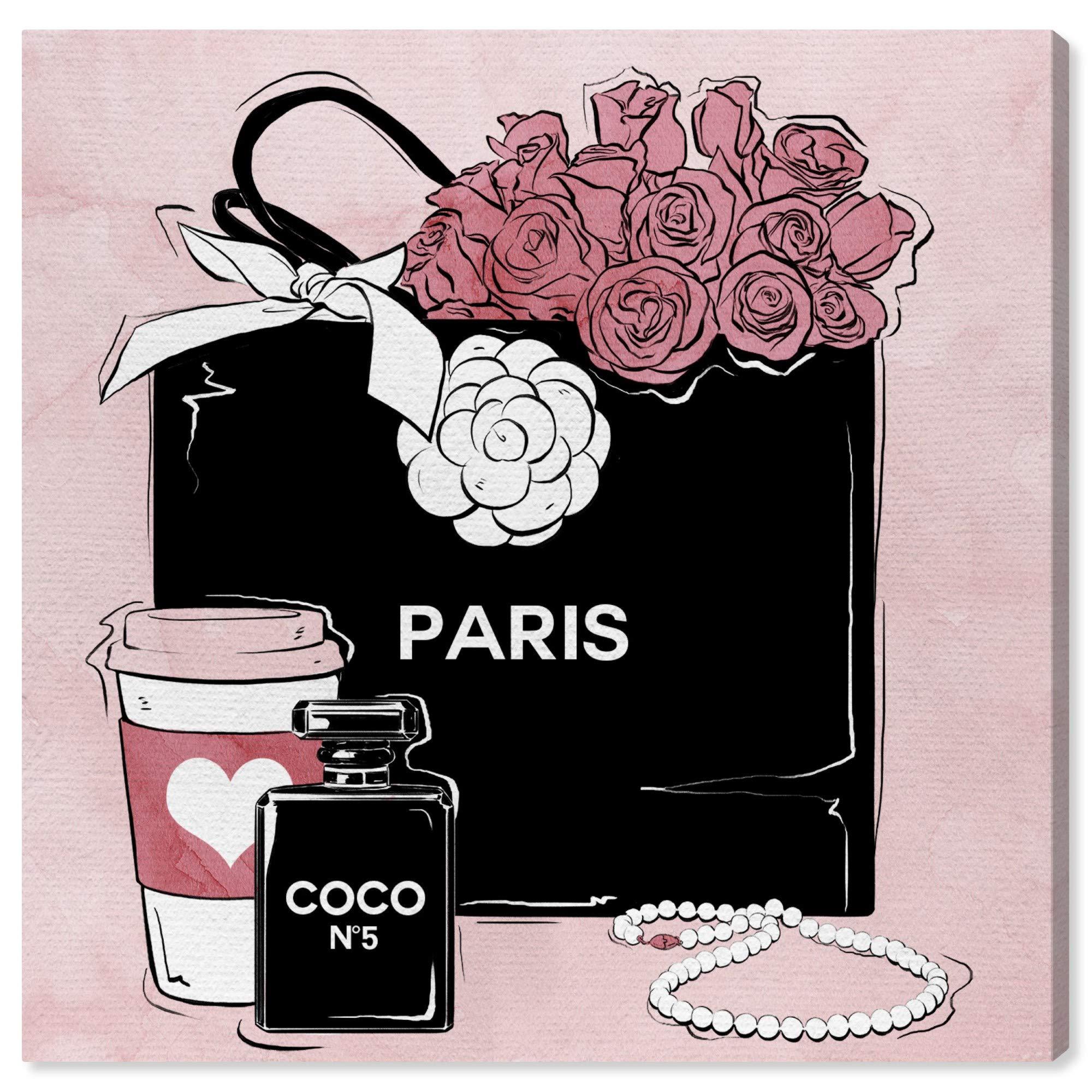 The Oliver Gal Artist Co. The Oliver Gal Artist Co. Fashion and Glam Wall Art Canvas Prints \'Shopping and Coffee\' Home Dcor, 30\" x 30\", Pink, Black
