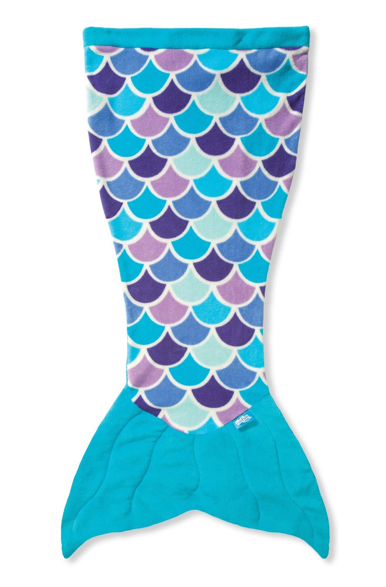 Fin Fun Fin Fun Mermaid Tail Blanket Kids, Girls and Boys - Cuddle Tails - Perfect Birthday Kids, Aqua Dream