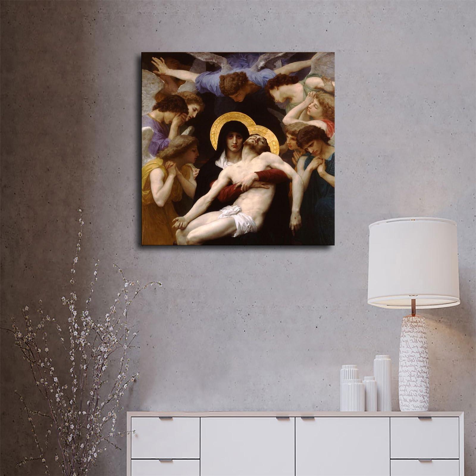 ZjkhOp Piet By William-Adolphe Bouguereau Poster Modern Wall Art HD Picture Canvas Printing Family Bedroom Office Artwork Decor (28x28-Unframed)