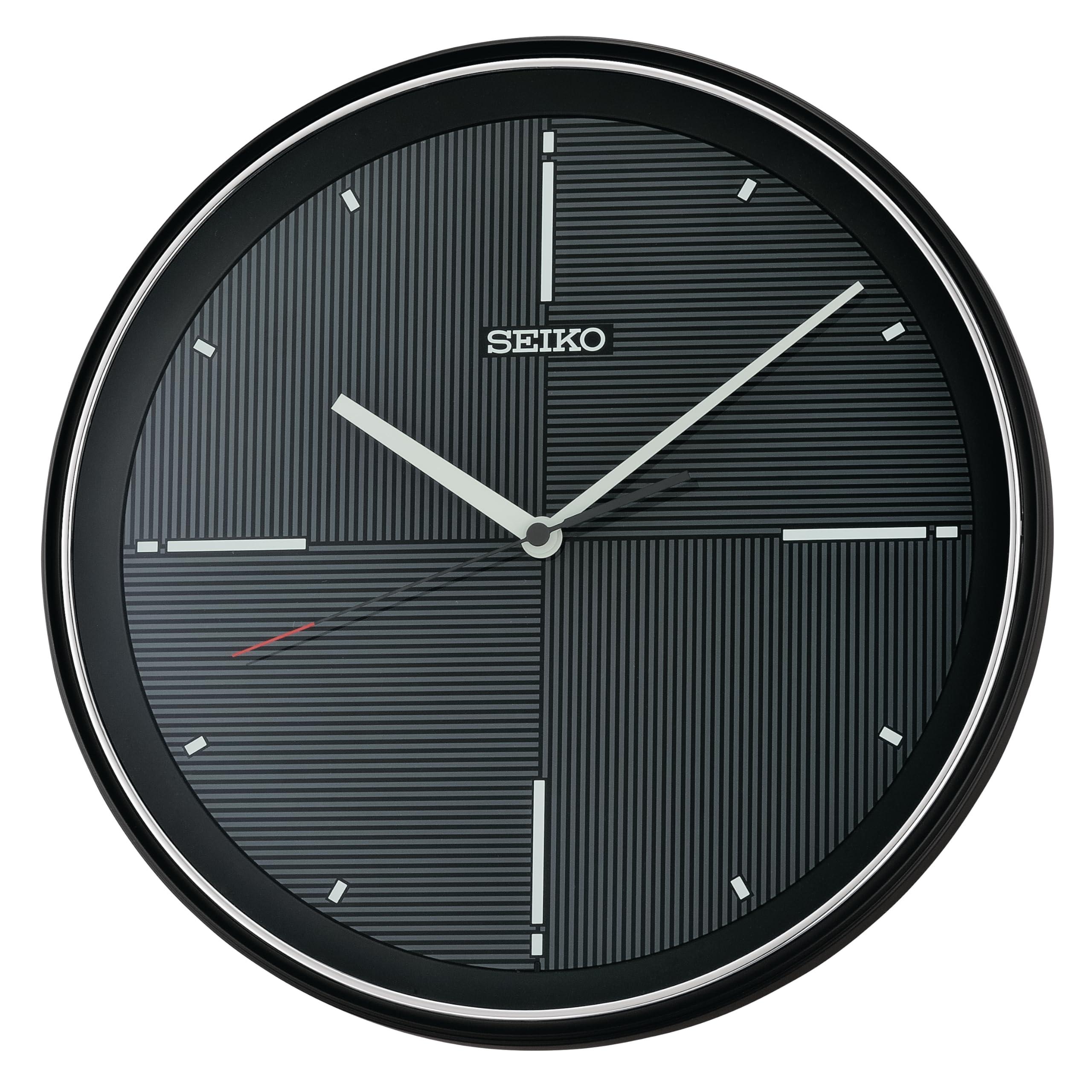 SEIKO SEIKO Felix Non Ticking Wall Clock, Black, 13 Inch