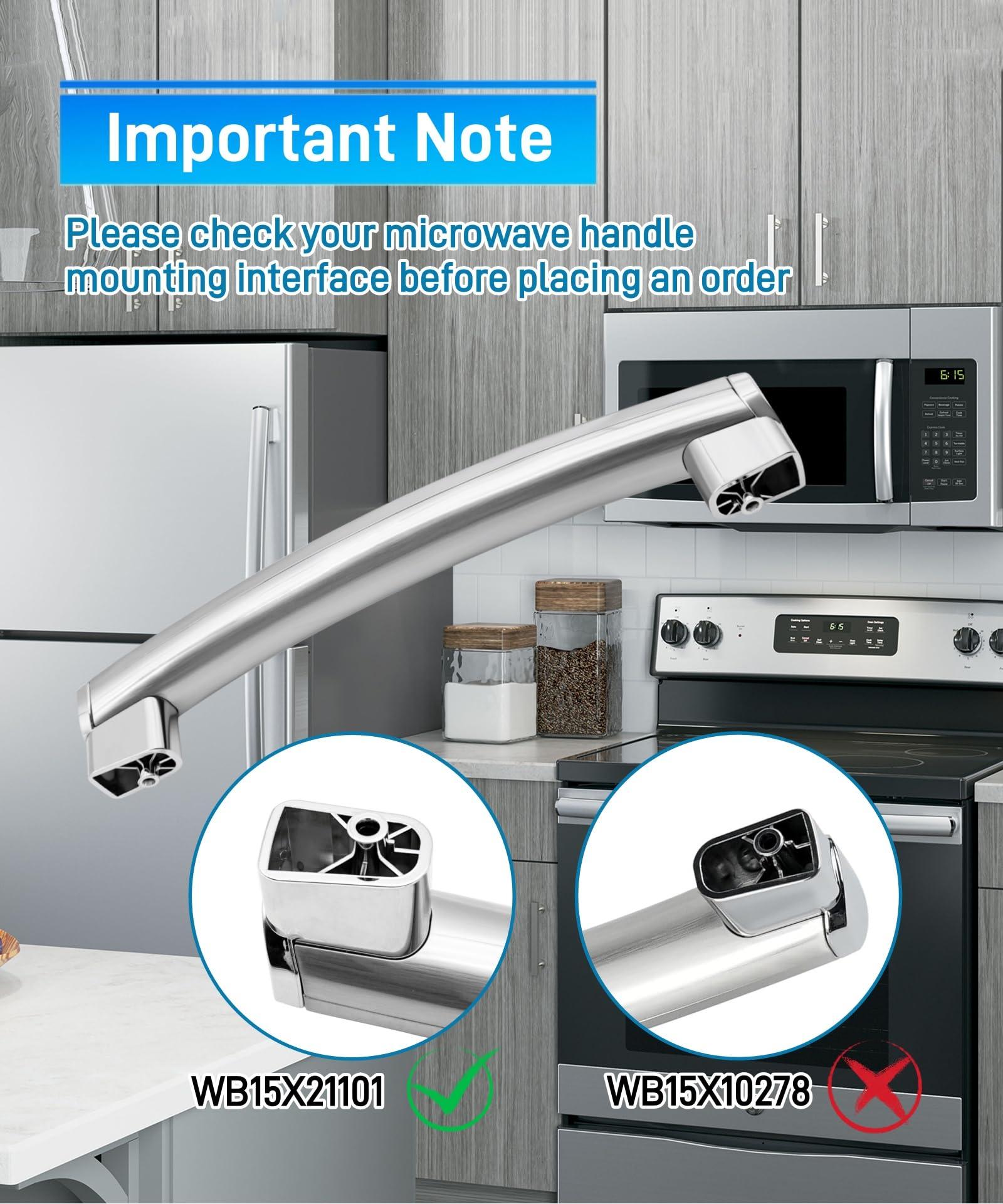 Taruimoo 2024 New WB15X21101 Microwave Door Handle Replacement Fits for GE JNM3163RJ1SS JNM3163RJ3SS JNM3163RJ4SS PVM9179SF2SS Microwave Oven,Replaces AP5790530,PS8754188,3025571-1 Year Warranty