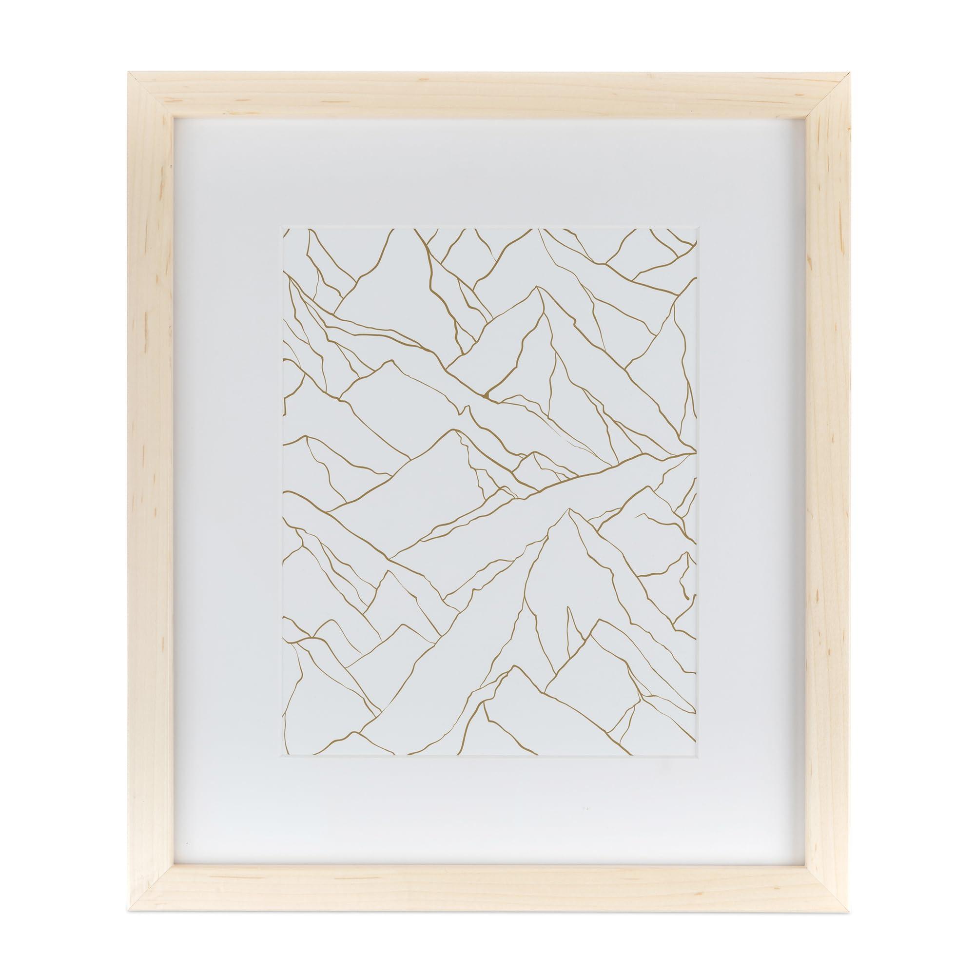 ArtToFrames ArtToFrames 8.5x11 inch Clear Stain on Maple Picture Frame with 2 Inch Single Ivory Mat, SingleMat-0066-81784-YCLR-8.5x11-81