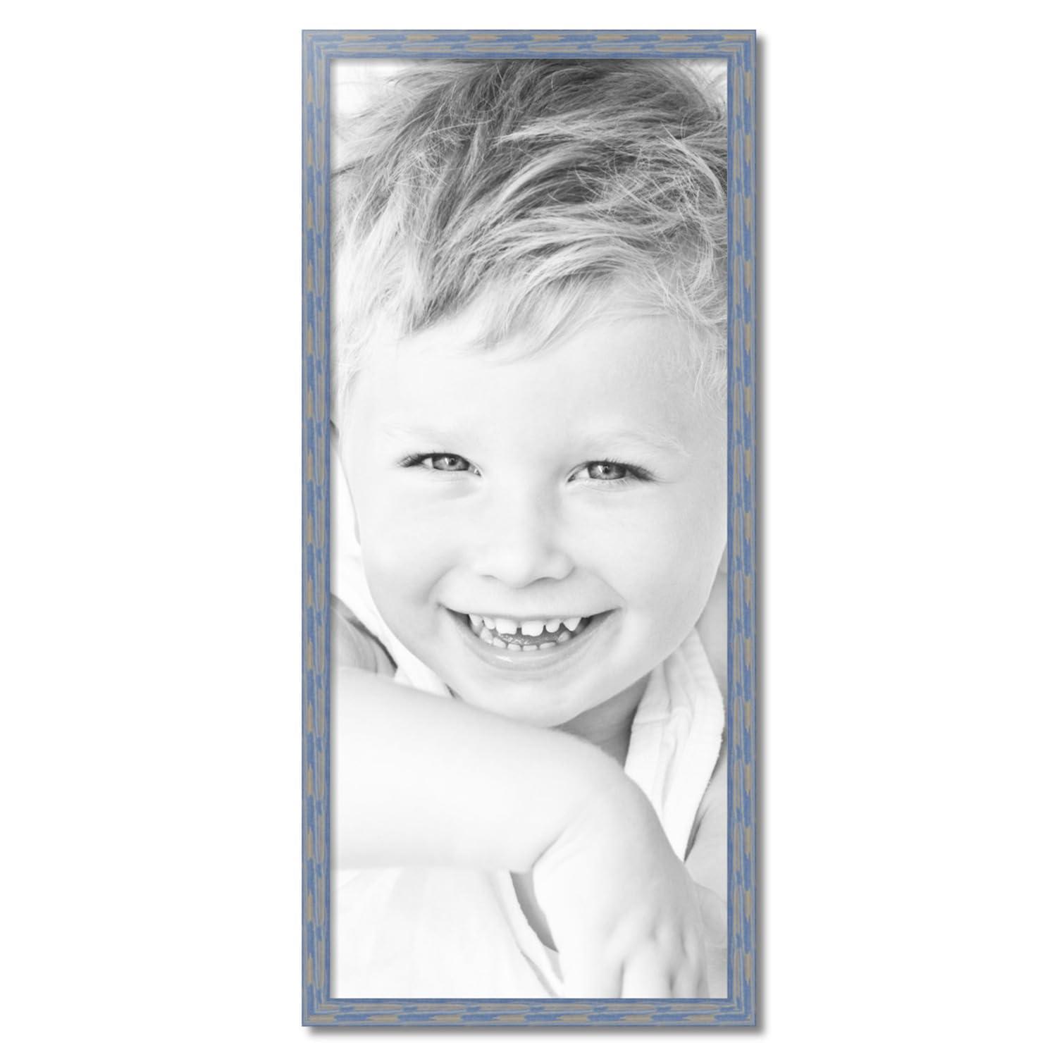 ArtToFrames ArtToFrames 21x49 Inch Blue Picture Frame, This 1.50 Inch Custom Wood Poster Frame is Blue, Great for Your Art or Photos - Comes with Economy Acrylic