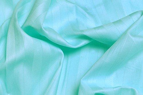 Egyptian Cotton Egyptian Cotton Nile Bedding Luxury high-Thread Count 4PCs Bed Sheet Set 13 Inches Pocket Depth Aqua Blue Striped Twin XL Size (1 Fitted Sheet,1 Flat Sheet & 2 Pillowcover)