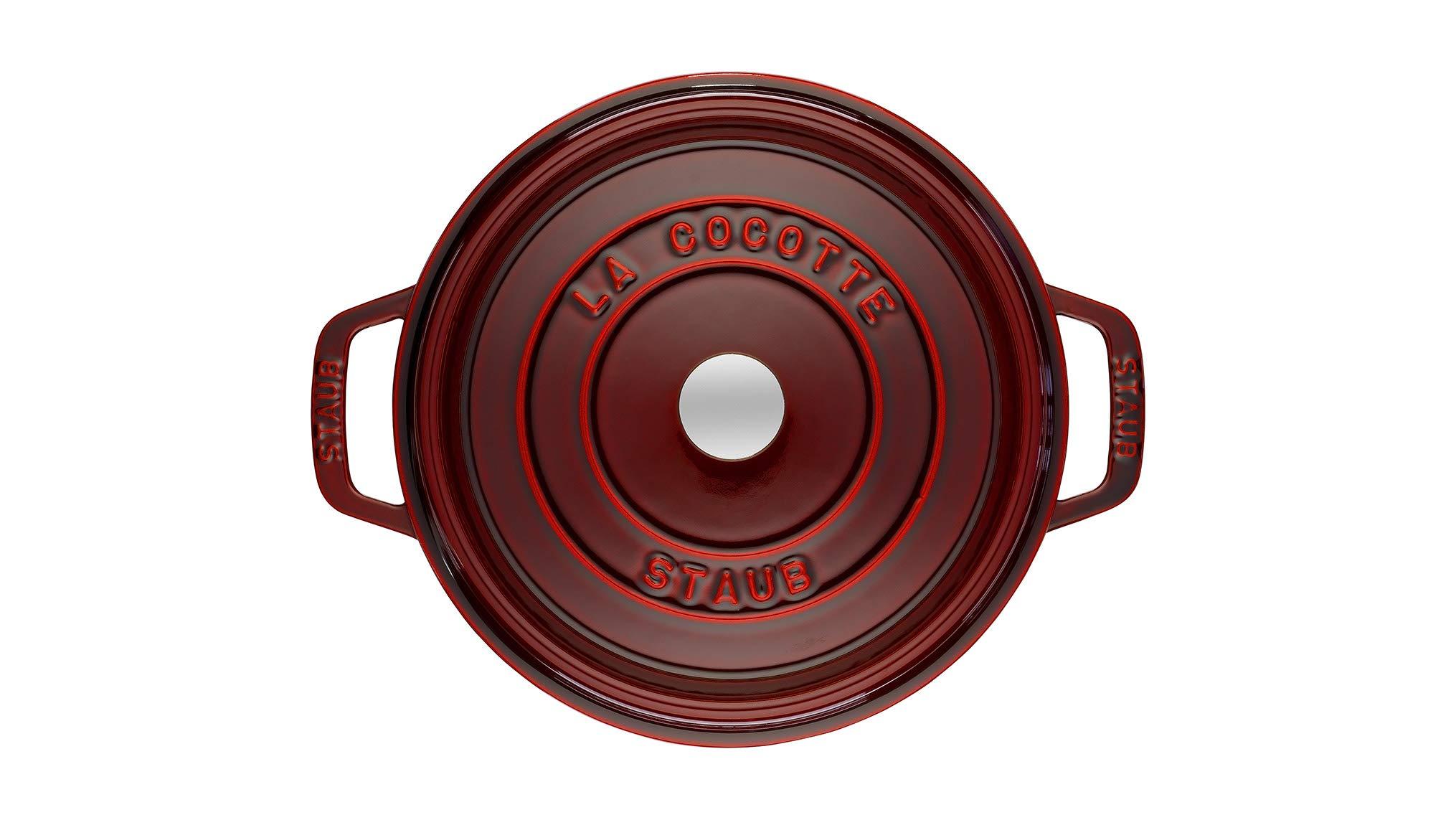 STAUB STAUB Cast Iron Roaster/Cocotte, Round, 26 cm, 5 L, Grenadine