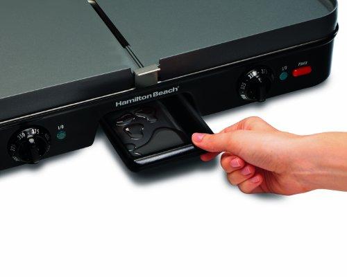 Hamilton Beach Hamilton Beach 3-in-1 Electric Indoor Grill + Griddle, 8-Serving, Reversible Nonstick Plates, 2 Cooking Zones with Adjustable Temperature (38546), Black