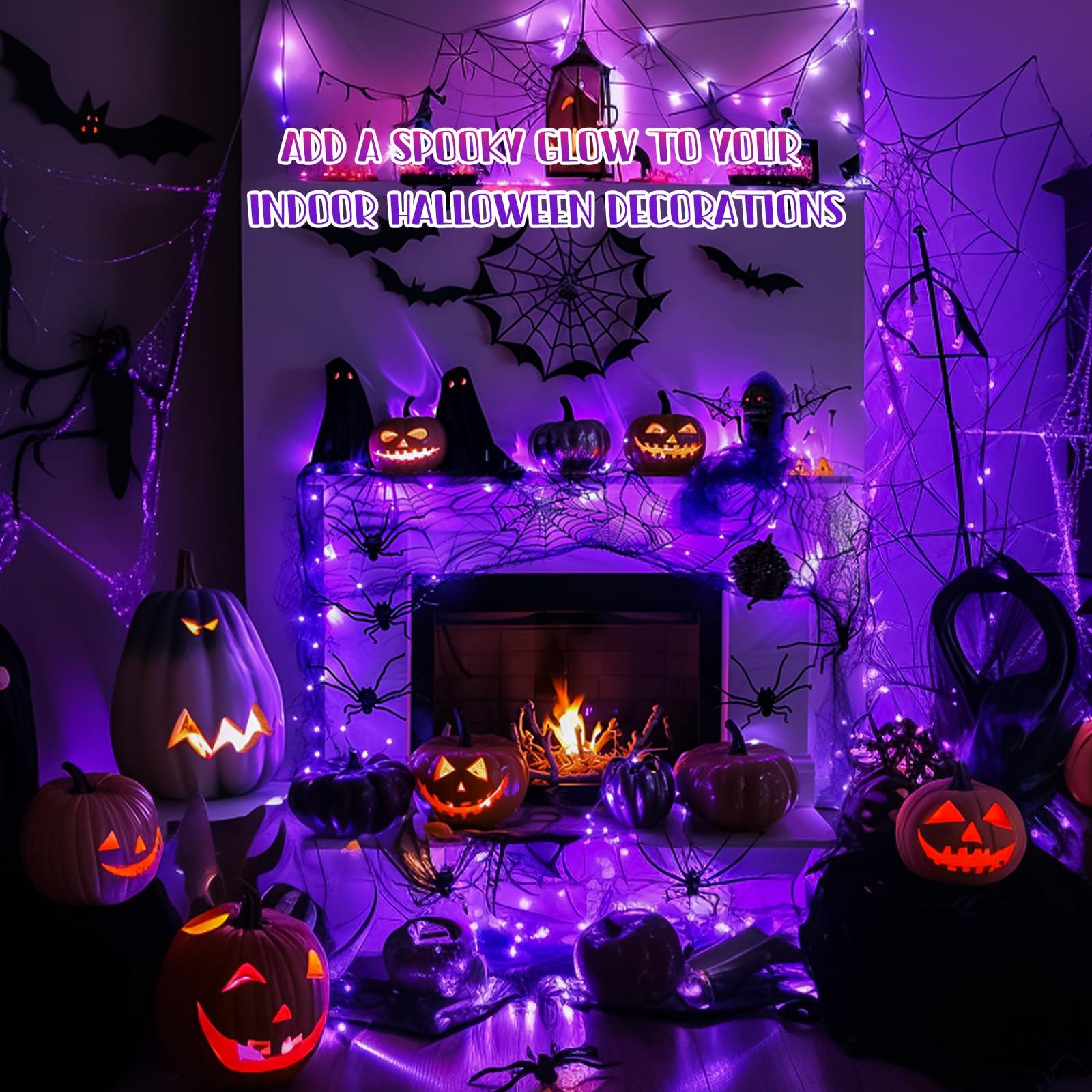JMEXSUSS JMEXSUSS 8 Pack 50 LED Fairy Lights Battery Operated - Purple Christmas Lights for Gift Party Garden Patio Home Halloween Christmas Decorations