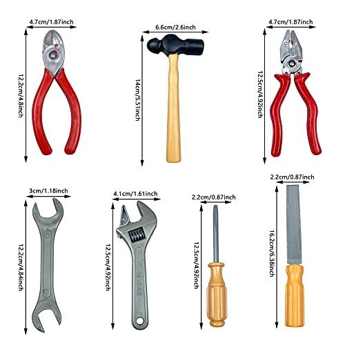KDPATFAV 18PCS Tools Cake Topper Tools Cake Decorations Toolbox Wrench Hammer Mechanic Drill Plier Handsaw Tape Measure Screwdrivers Themed Happy Birthday Party Decor