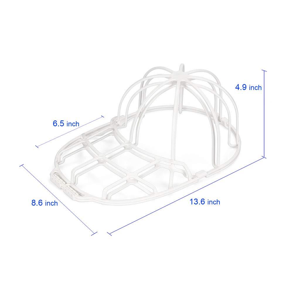 YEENOR YEENOR Hat Washer (3 Pack) - Baseball Cap Cleaner for Adults & Kids, Durable Plastic Hat Holder for Portable Washing Machines or Dishwashers, White