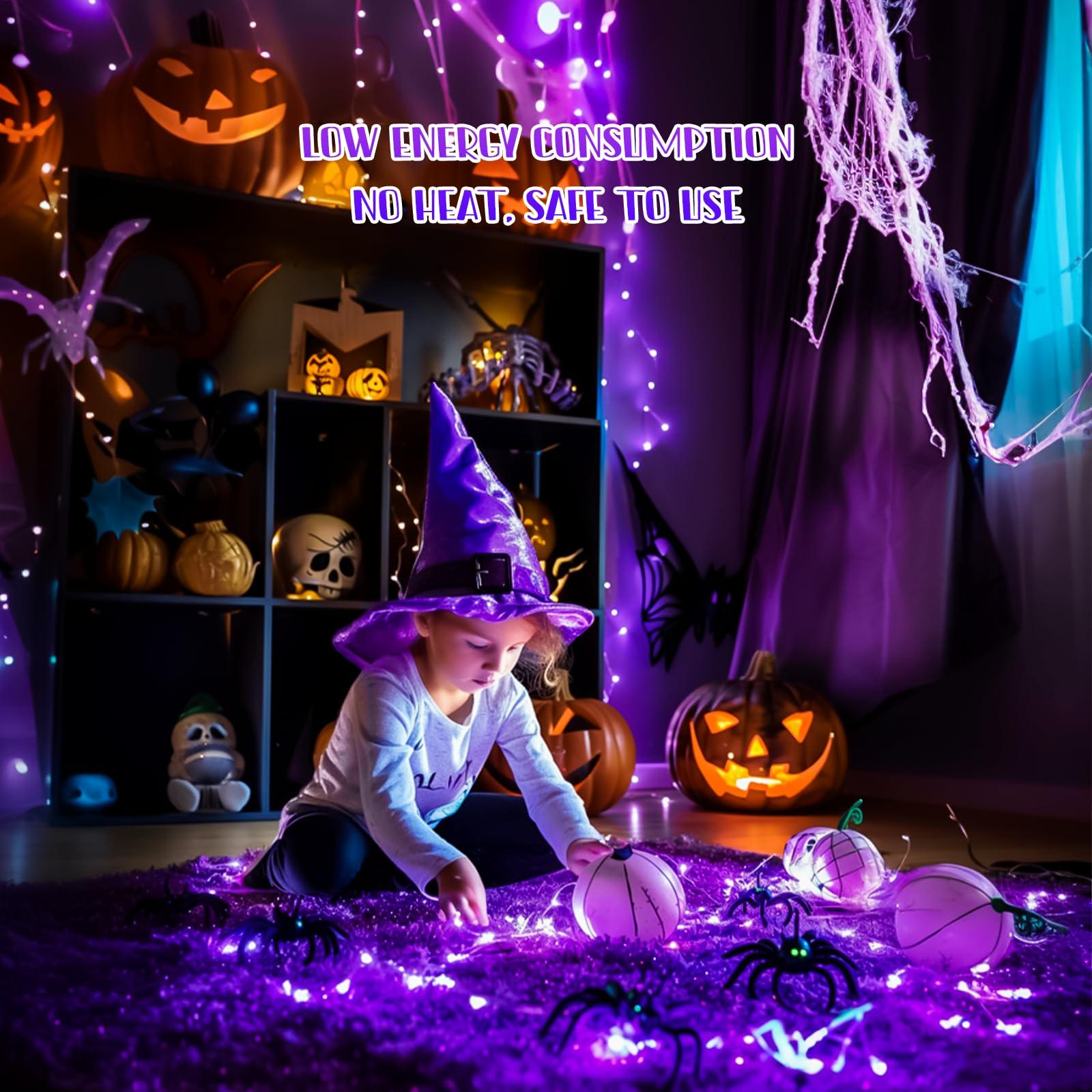 JMEXSUSS JMEXSUSS 8 Pack 50 LED Fairy Lights Battery Operated - Purple Christmas Lights for Gift Party Garden Patio Home Halloween Christmas Decorations