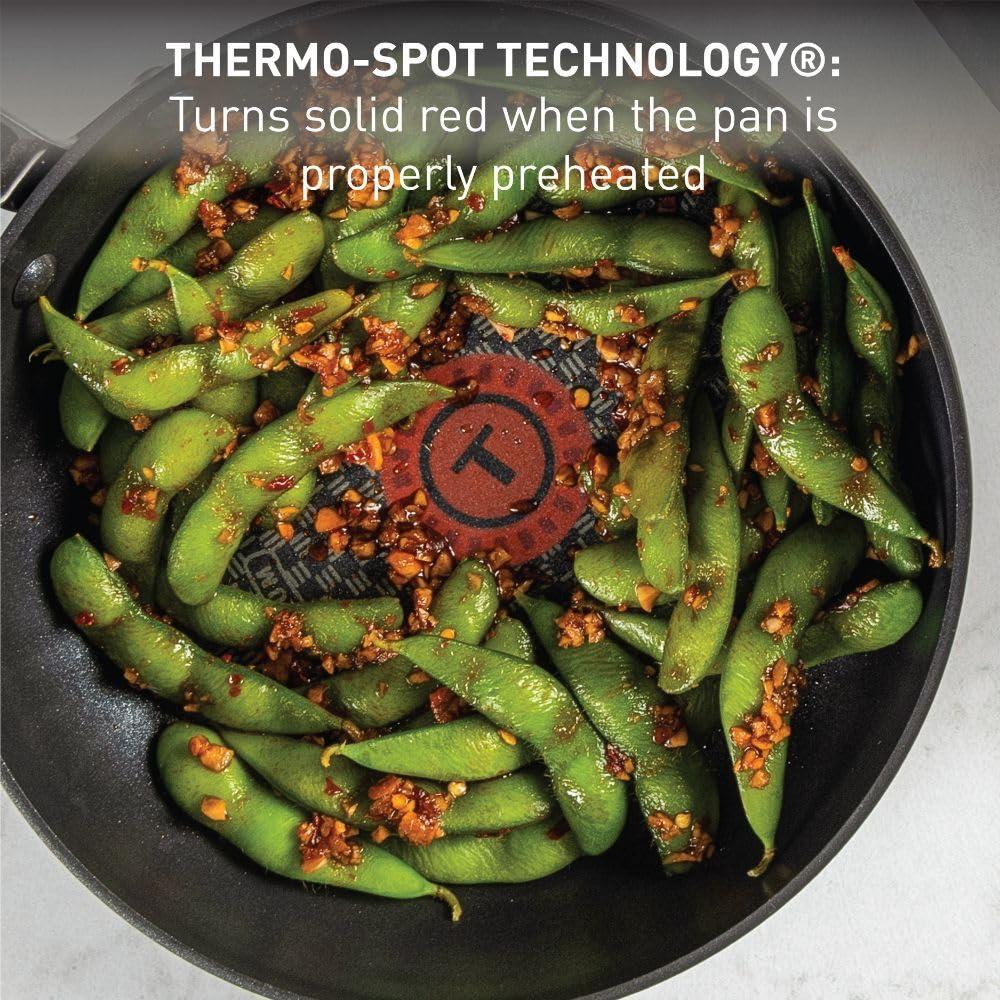 T-fal T-fal Ultimate Hard Anodized Nonstick Fry Pan With Lid 10 Inch, Oven Broiler Safe 400F, Lid Safe 350F, Cookware, Kitchen, Home, Versatile Frying Pan, Skillet, Pots and Pans, Dishwasher Safe, Black