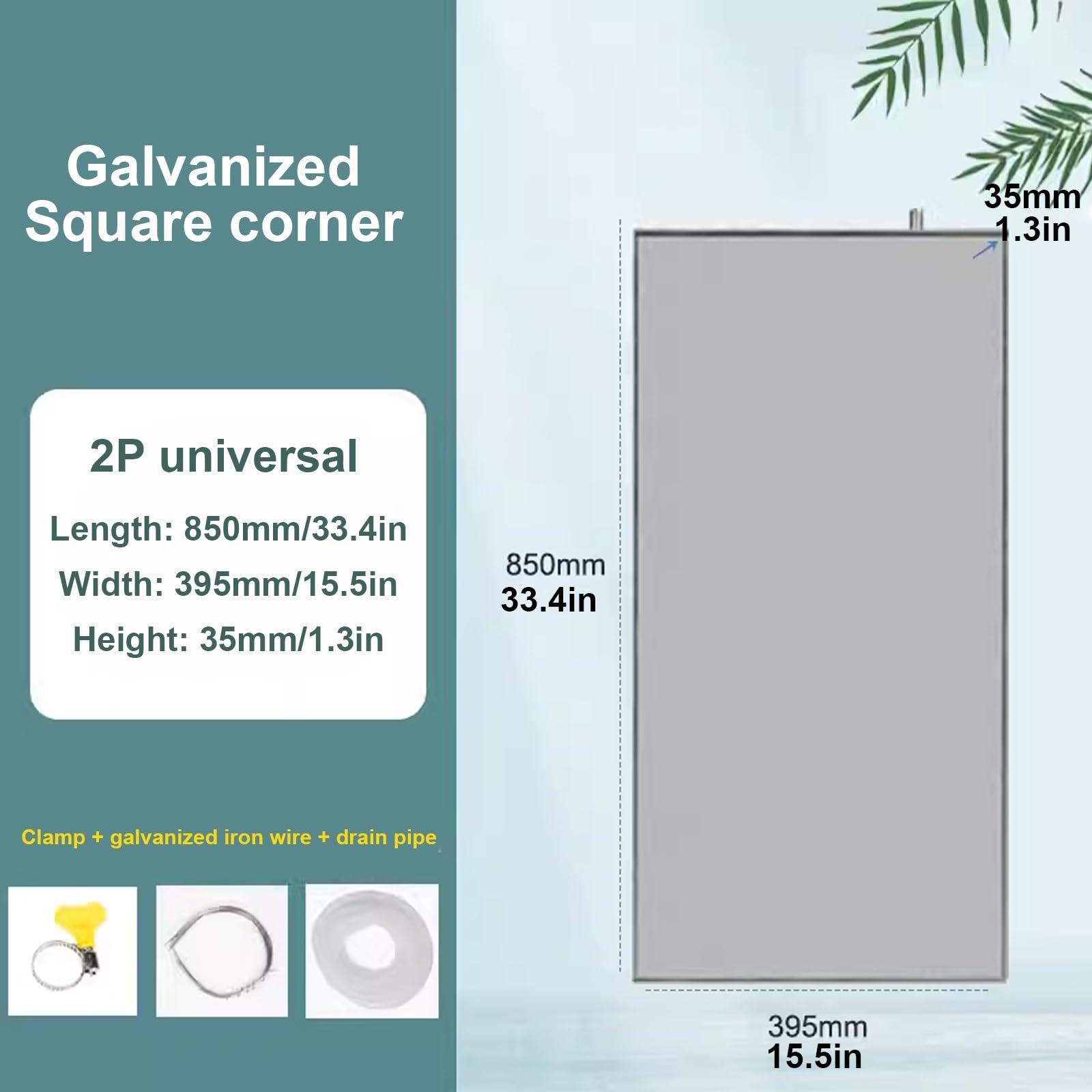 GMBAYUE GMBAYUE Ac Unit Drain Pan, Air Conditioner Drip Tray with Drain Hole, Stainless Steel Condensate Drain Pan for Universal Split Air Conditioner Heat Pump Systems (Color : 2P)