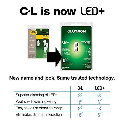 Lutron Lutron Toggler LED+ Dimmer Switch | 150-Watt, Single-Pole/3-Way | TGCL-153PH-IV | Ivory