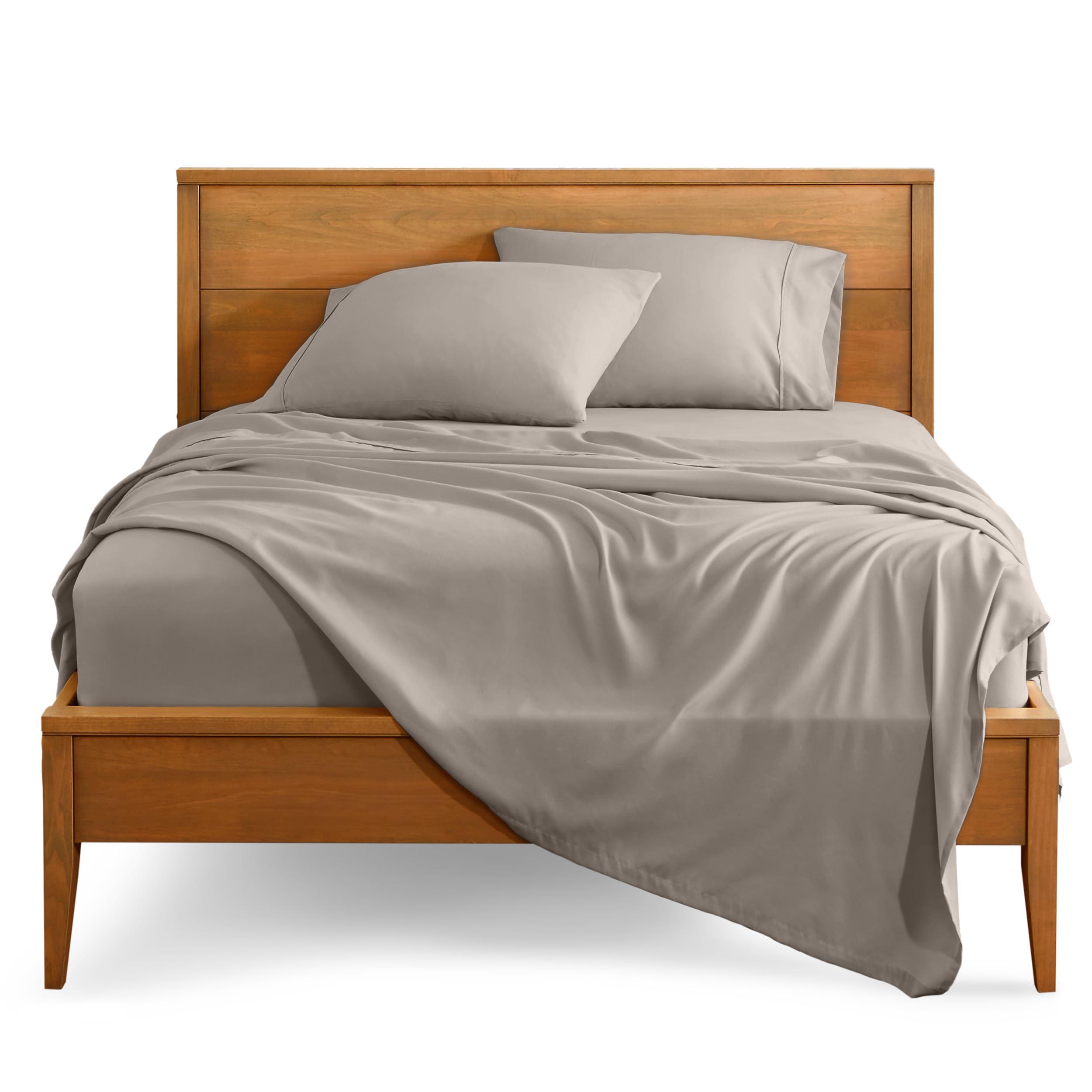 Bare Home Bare Home California King Sheet Set - 1800 Ultra-Soft Microfiber Cal King Bed Sheets - Double Brushed - Deep Pockets - Easy Fit - 4 Piece Set - Bed Sheets (California King, Khaki)