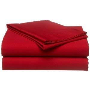 Kanak Bedding Kanak Bedding Solid Sheet Set-Full XL Size Sheet Set-Organic Cotton Sheet set-500 Thread Count- 24 Inch deep Pocket-Blood Red Sheet Set !!