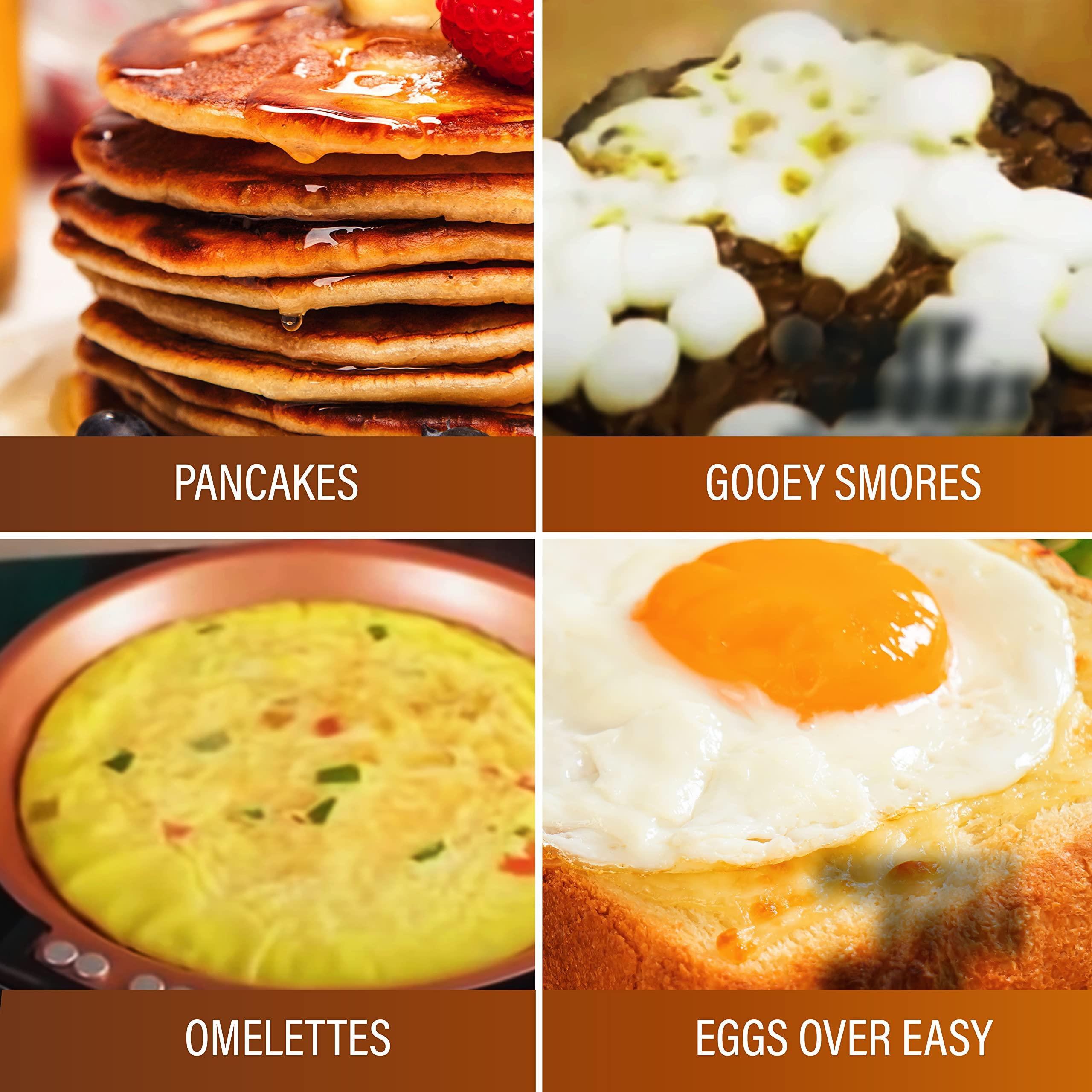 GOTHAM STEEL Gotham Steel Double Sided Pan, The Perfect Pancake Maker Ceramic Nonstick Copper Easy to Flip Pancake Griddle for Fluffy Pancakes, Omelette Maker, Frittata Maker & More! Dishwasher Safe