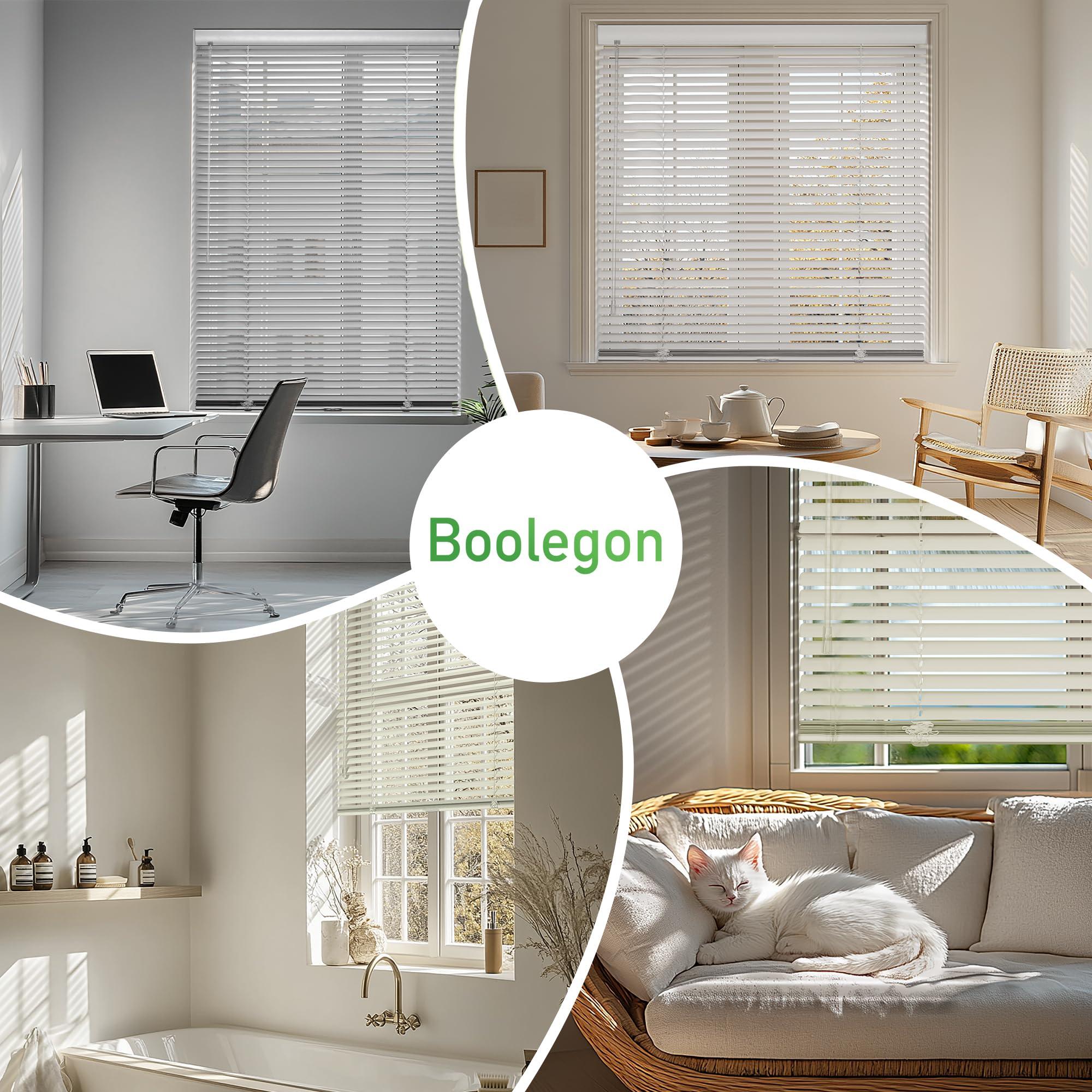 Boolegon Boolegon Cordless Aluminum Mini Blinds for Windows 1" Slat Blackout Horizontal Blinds Waterproof Anti-UV Room Darkening Blinds for Office Home, Silver, 64.5" W x 78" H