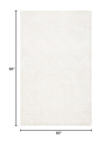 Safavieh SAFAVIEH Soho Collection 5' x 8' Ivory/Beige SOH175A Handmade Chevron Premium Viscose & Wool Living Room Dining Bedroom Area Rug