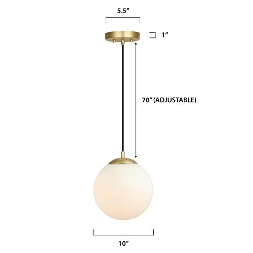 Light Society Light Society Zeno Globe Pendant, Clear Glass with Brass Finish, Contemporary Mid Century Modern Style Lighting Fixture (LS-C175-BRS-CLR)