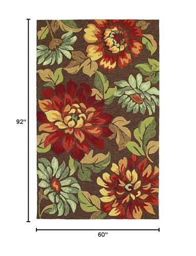 Shaw Floors Shaw Living Garden Craft Siesta Key Indoor/Outdoor Rug, 5-Feet by 7-Feet 8-Inch, Brown