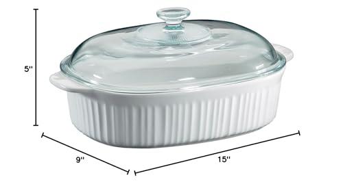 CorningWare CorningWare French White 4 Quart Oval Casserole W/Glass Cover
