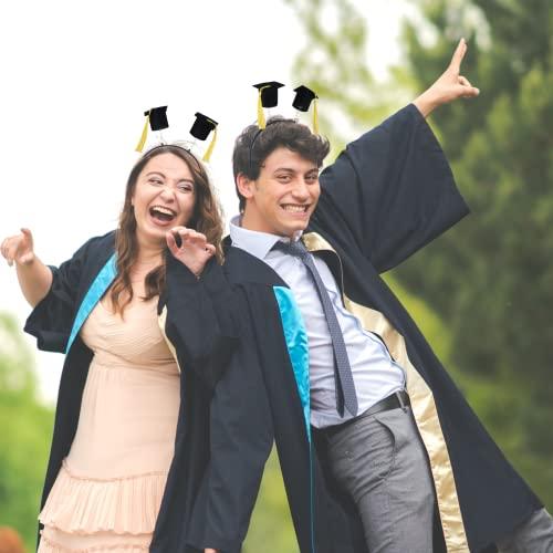 Graduation Party Supplies Black Graduation Cap with Gold Tassels Party Headband Bopper
