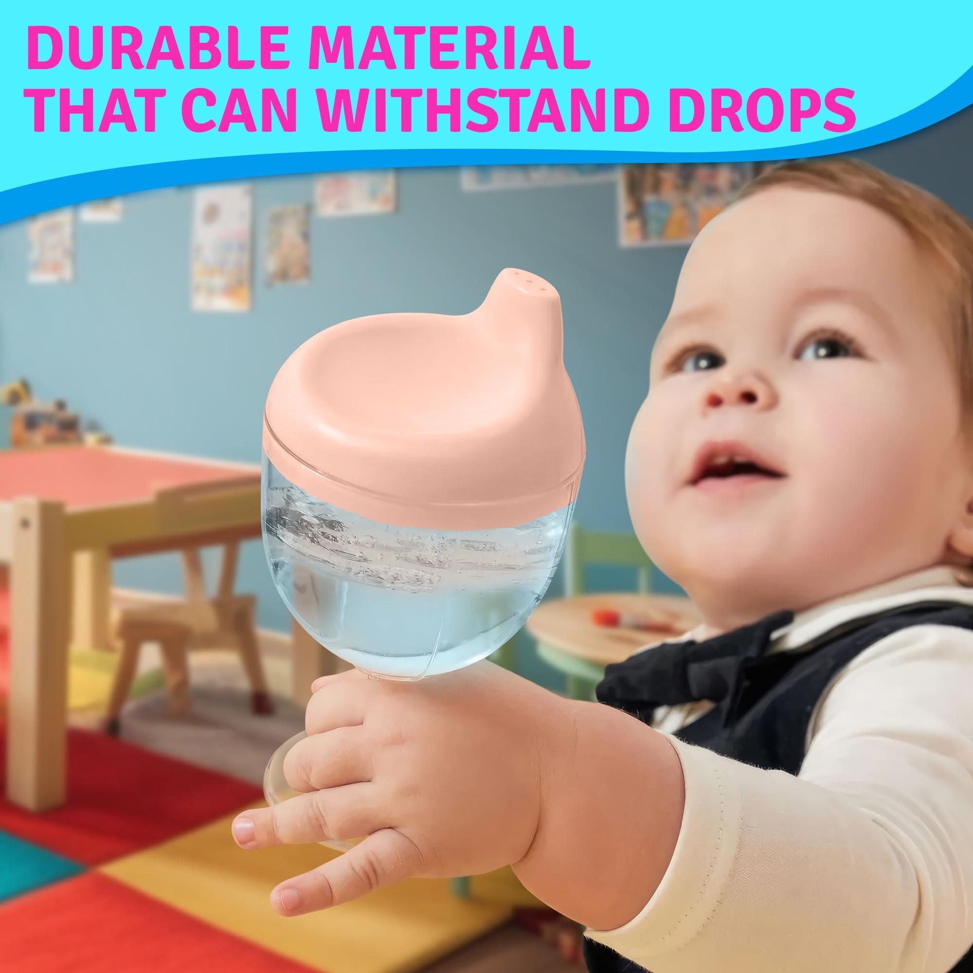 VIKROM Plastic Goblet Sippy Cup Wine Glass - 5oz Wine Glass Sippy Cup - No Spill Sippy Wine Glass with Lid Anti Spill Mug With Lid for Holiday Birthday Party Spill Resistant Wine Glass Champagne Sippy Cup