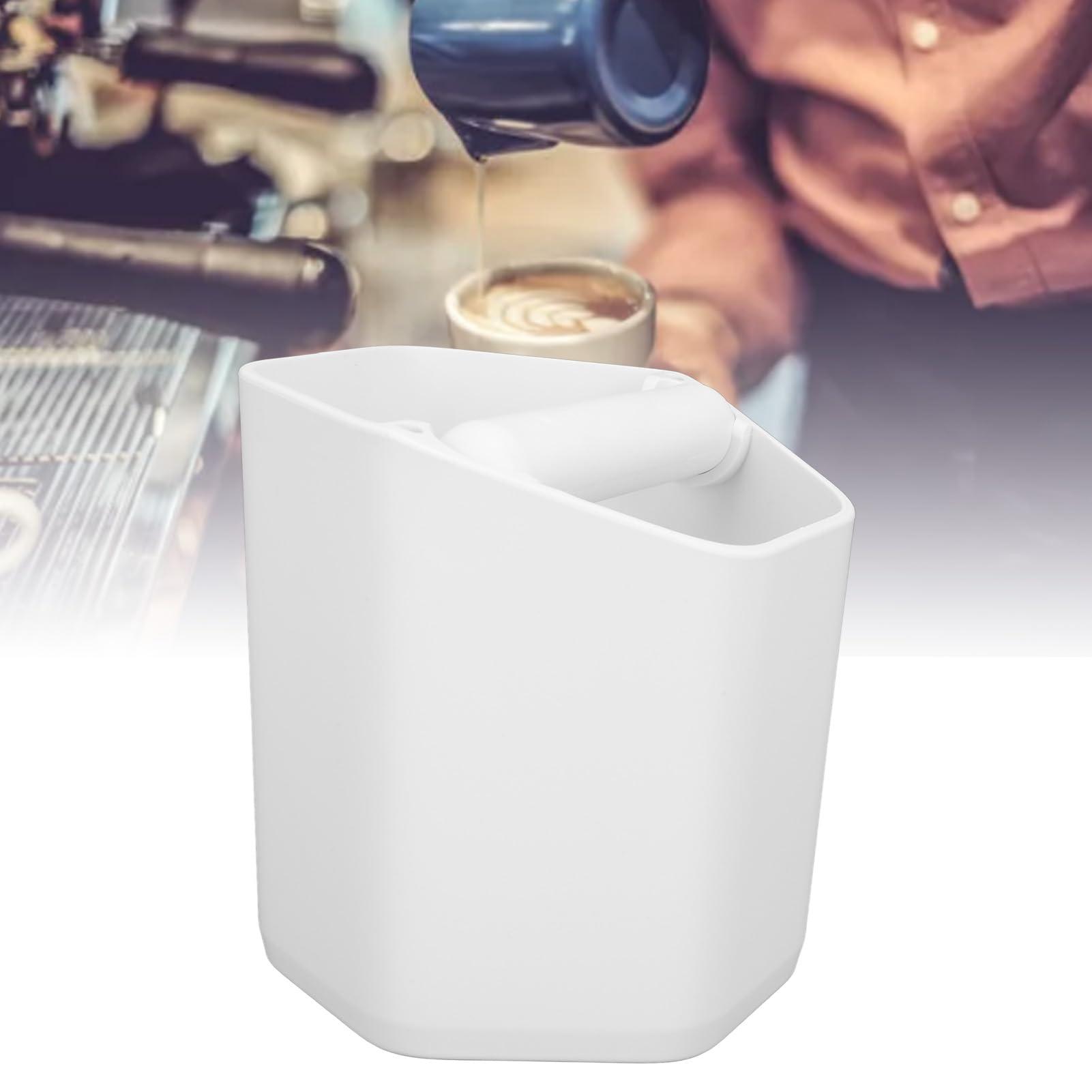 HERCHR Coffee Knock Box, Knock Box for Espresso Coffee Grounds Coffee Puck Knock Box Espresso Knock Box Knock Box Drawer(White)