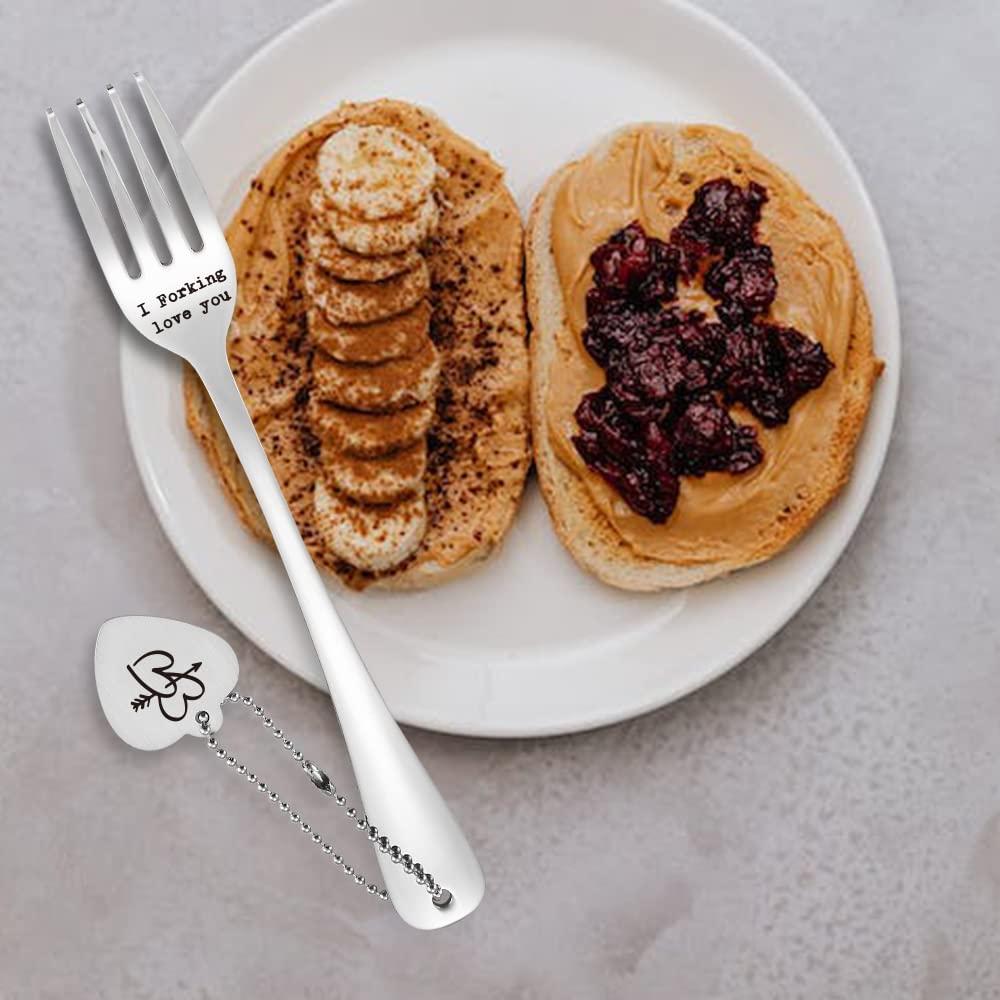 FOUGSTA Anniversary Fork Gift for Him, Her, Men, Valentine\'s Day Fork for Him, Husband, Funny Fork Gifts for Men, Husband, Boyfriend,Cute Fork Gifts for Women,Men, Fork Gifts Funny [FOOFORK3]