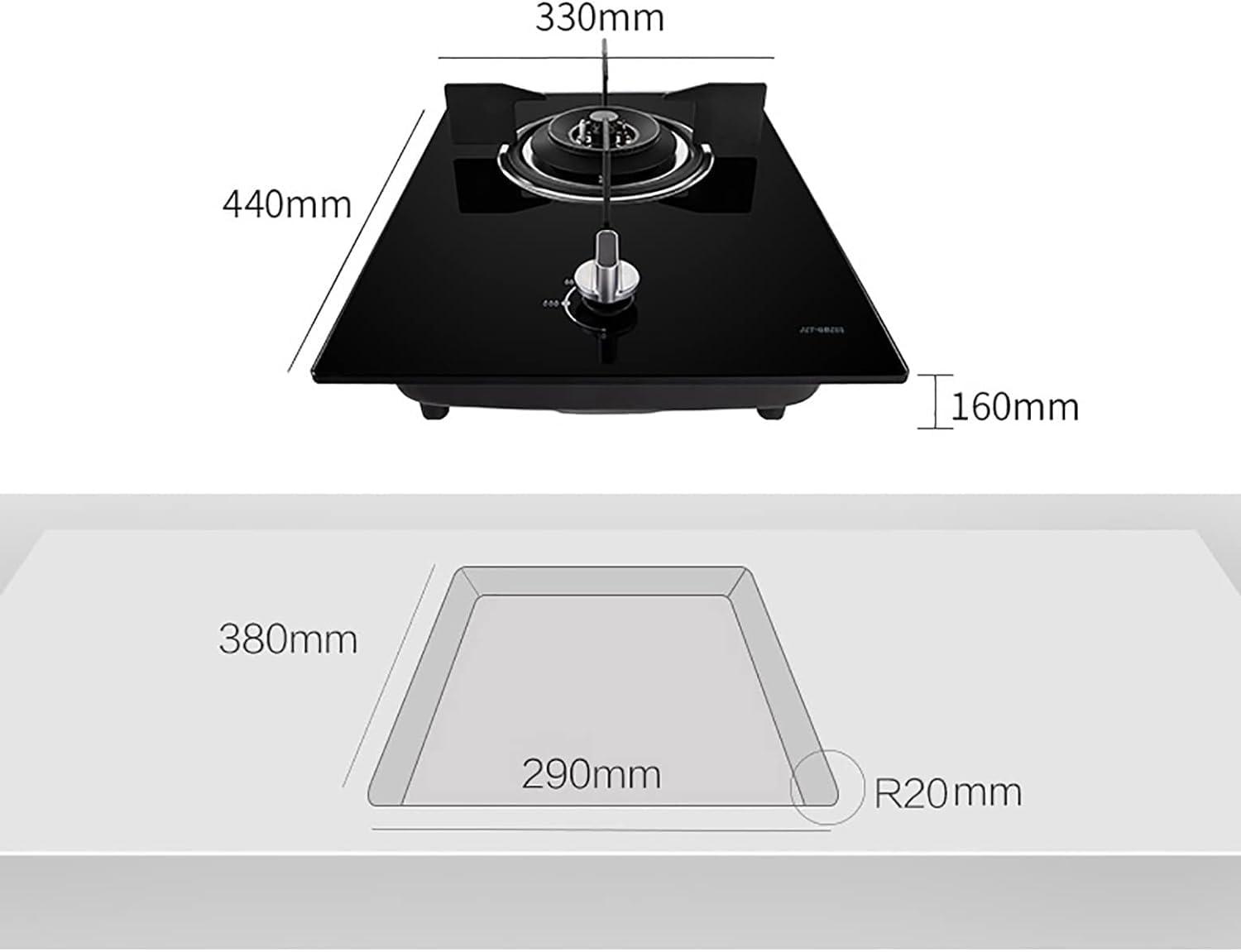 YUSIWOAL Burners Gas Hob gas hob 4.2KW Built-in Gas Stove |Upgraded Black Tempered Glass Gas Cooktop | Easy To Use |,Cast Iron Pan SupportNG/LPG Convertible [Energy Class A](Black)