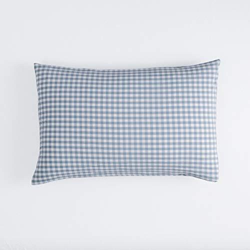 SUSYBAO SUSYBAO Gingham Duvet Cover King 100% Washed Cotton Light Blue Plaid Duvet Cover 3 Pieces Set 1 Blue Grid Duvet Cover with Zipper Ties 2 Pillowcases Luxury Soft Gingham Bedding Set Breathable Durable