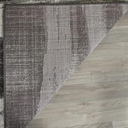 Safavieh SAFAVIEH Adirondack Collection Area Rug - 8\' x 10\', Grey & Cream, Modern Wave Distressed Design, Non-Shedding & Easy Care, Ideal for High Traffic Areas in Living Room, Bedroom (ADR125B)