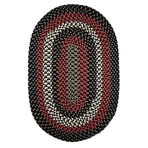 Rhody Rug Rhody Rug Mission Hill Indoor/Outdoor Braided Area Rug High Traffic Sage Green 2' x 3' Oval Reversible 2' x 3' Accent, Outdoor, Indoor Entryway Oval