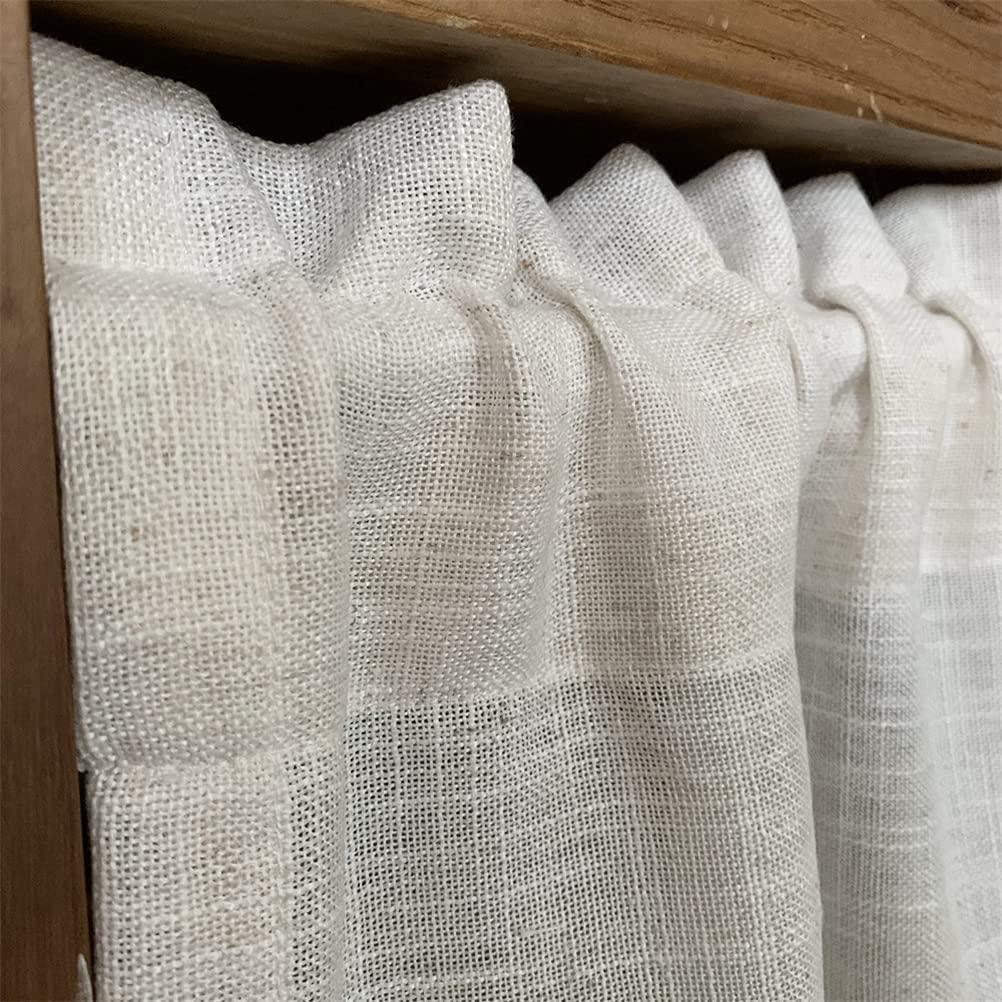 VhoMes Drop curtains, Sheer Valance Curtain,Window curtains,Short Curtains for Small Windows, Rod Pocket Half Curtains Window Valance Curtain for Cafe Kitchen Bathroom Living Room 1 Panel Color : Beige ( Col