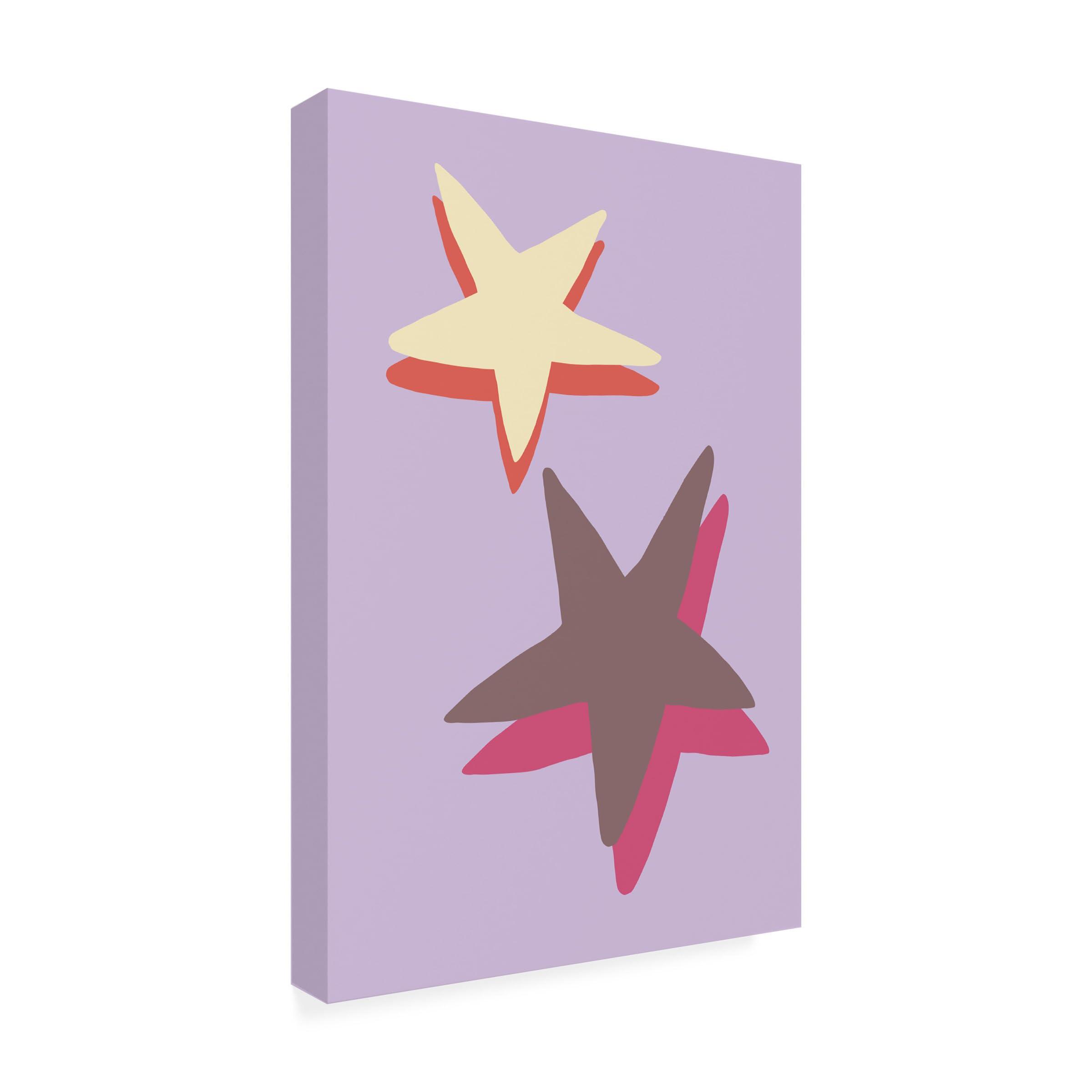 Trademark Fine Art Trademark Fine Art Canvas Wall Art - Pictufy Studio \'Lilac Star\' Wall Art for Living Room, Bedroom, or Office Dcor 12 x 19 Inches