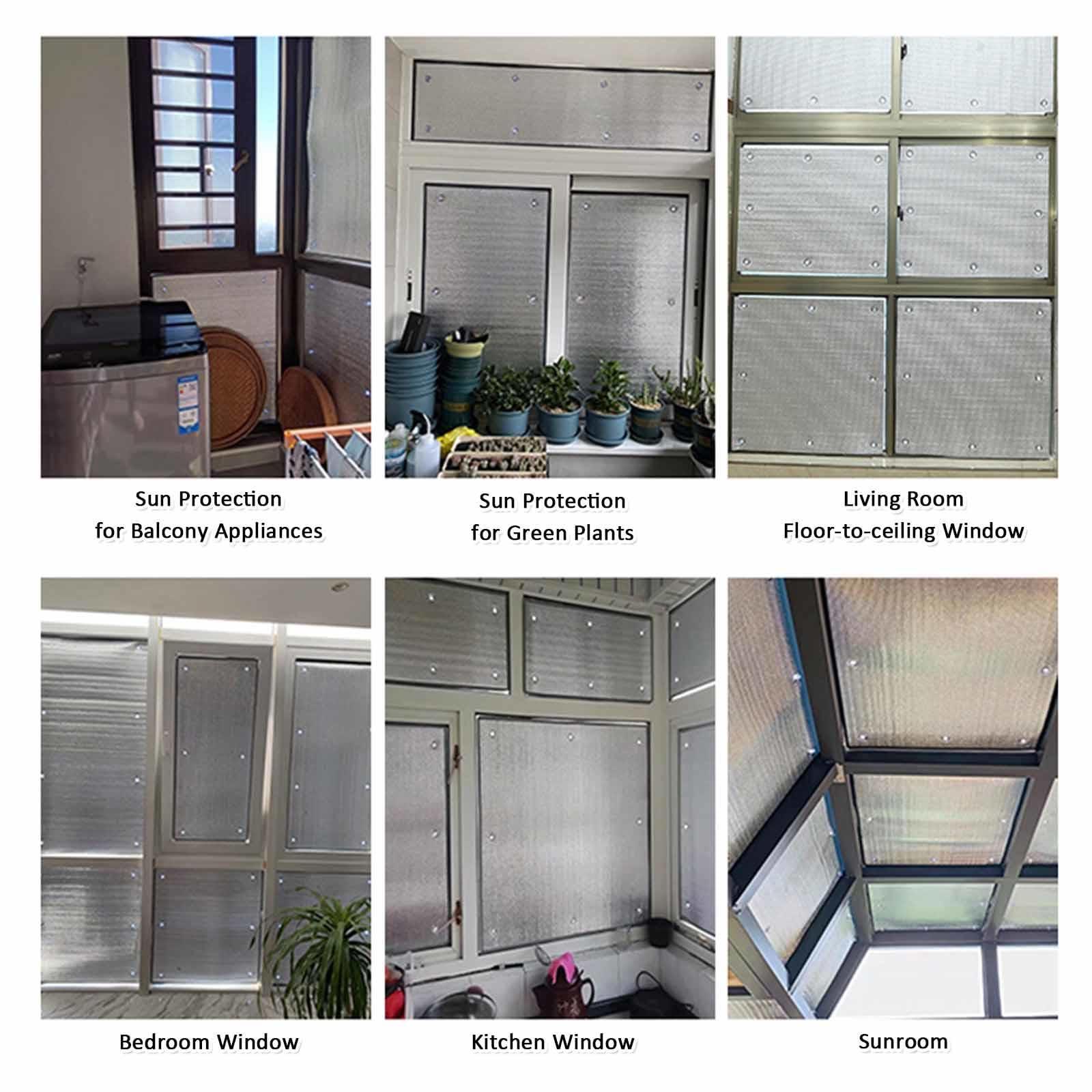 DZHTUF Reusable Aluminised Film, Glass Cooling Film, Anti-Glare Insulating Window Film, Soundproof Curtains, Privacy Sun Protection Window Sticker, for Office, Garage,WxH-70x70cm/28x28in