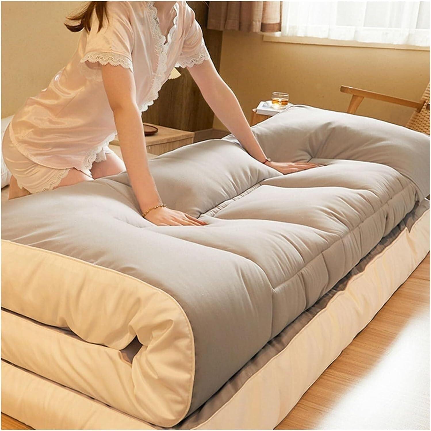 Generic Full Size futon Mattress, Foldable Japanese Floor Mattress, Soft and Fluffy Student Dormitory Sleeping mat, Camping mat, Guest Mattress, Yoga mat,