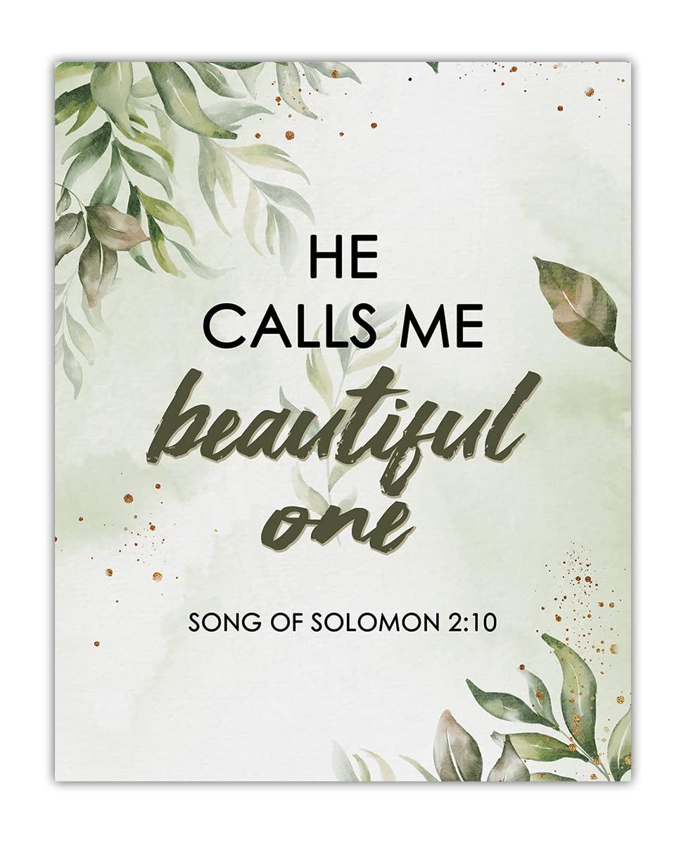 Buzz Unplugged He Calls Me Beautiful One. Song of Solomon 2:10 - Inspirational Bible Verses, Christian Scripture Positive Quotes, Religious Bible Verse Wall Art Decor For Home & Office | Unframed Posters 11x14\"