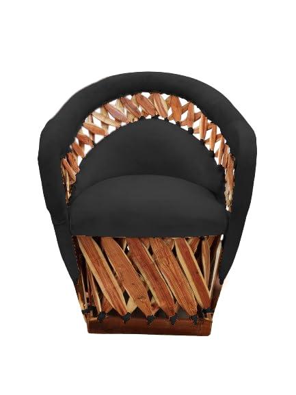 Generic Furniture Equipal Rustico Charro Style Chair with Crosses Wood, made in Mexico by Equipales San Jose ideal for Home, Bar, Restaurant, Office, Hotel, Garden, Living room, Cafeteria (Orange)