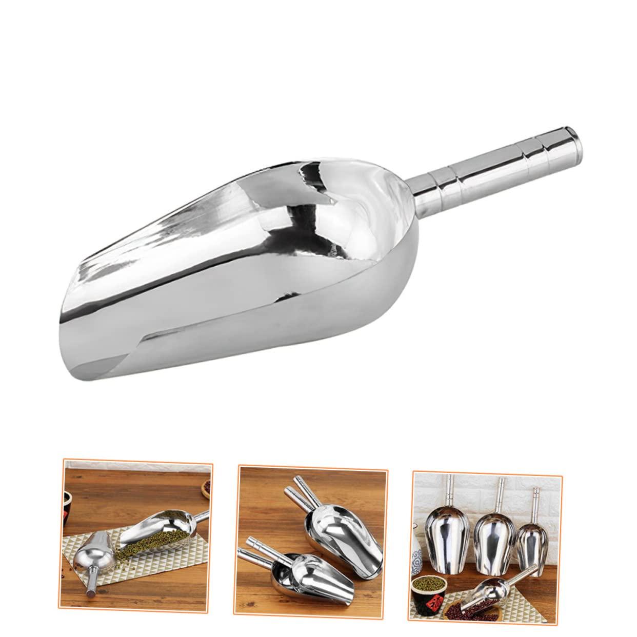 FUNOMOCYA FUNOMOCYA Ice Cube Scoop Refrigerator Ice Cookie Scoop Ice Scooper Ice Maker Trays Ice Cream Maker Ice Cream Flakes Ice Scoop for Ice Machine Ice Cube Tray Scraper Bin Stainless Steel Silver