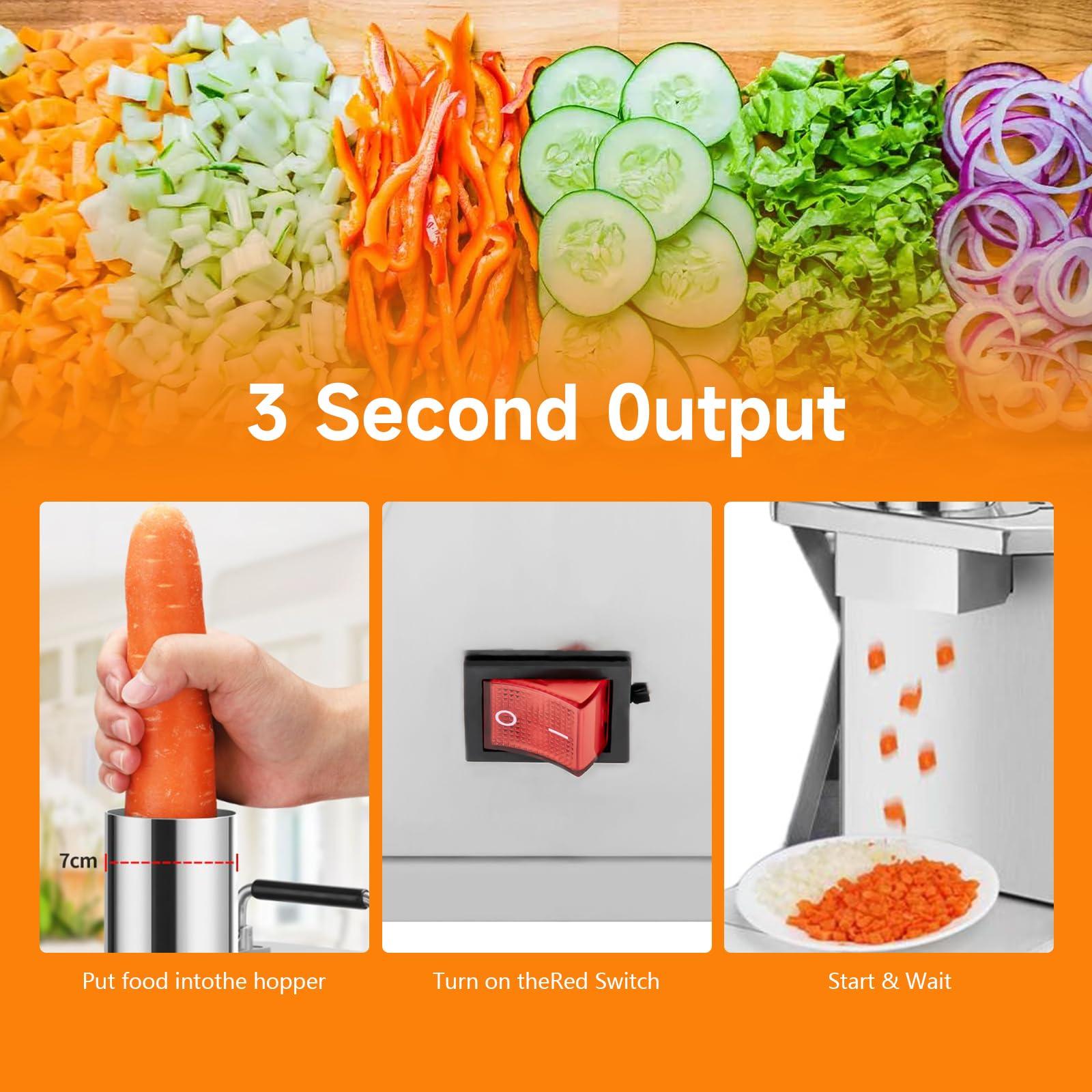 Treliamd Treliamd Electric Chopper Vegetable Dicer, 3 in 1 Commercial Vegetable Slicer Shredder, Automatic Potato Onion Carrot Dicing Cube Cutting Machine Vegetable Chopper for Commercial Home Use